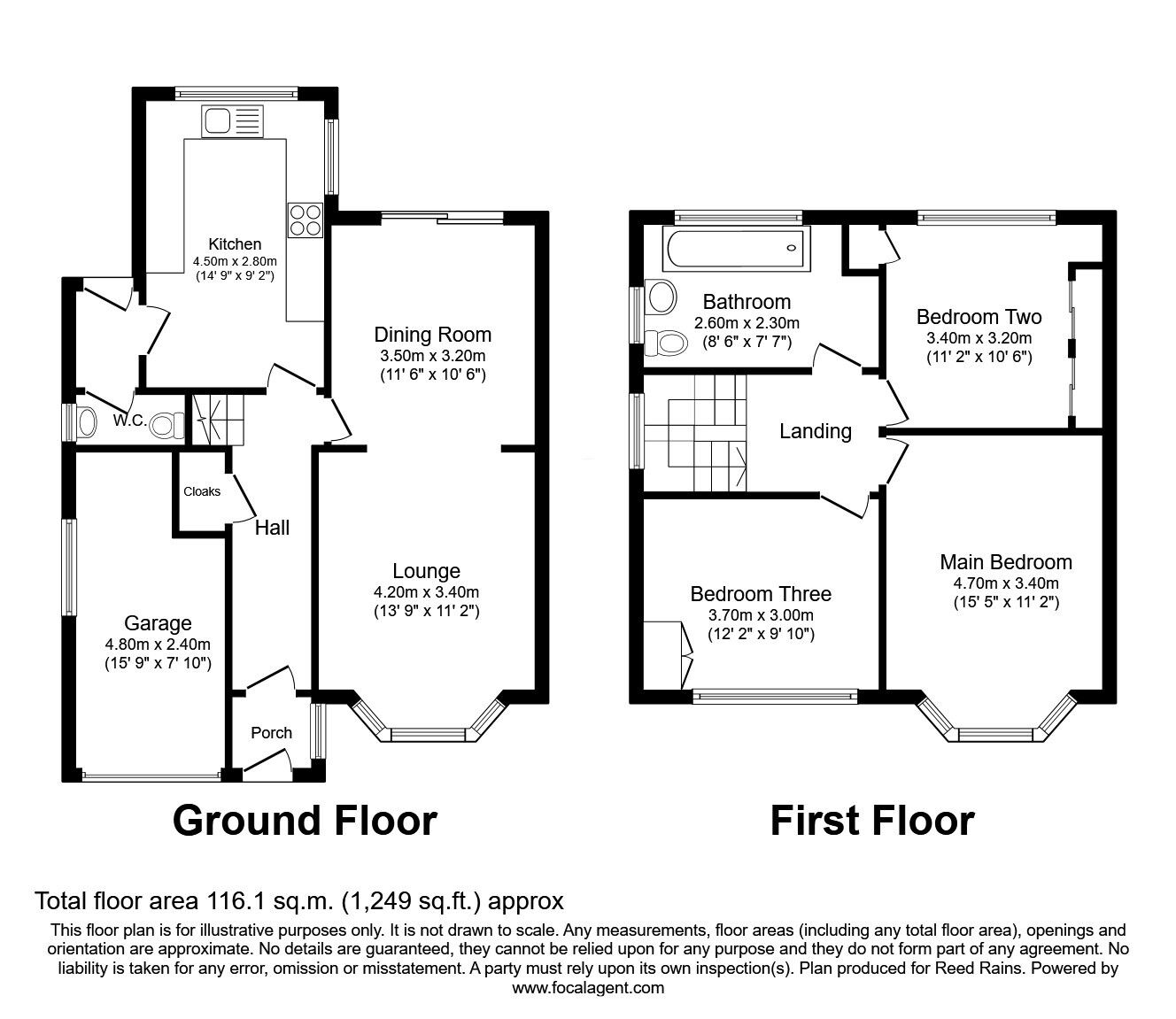 Floorplan of 3 bedroom Detached House for sale, Queens Road, Cheadle Hulme, Greater Manchester, SK8