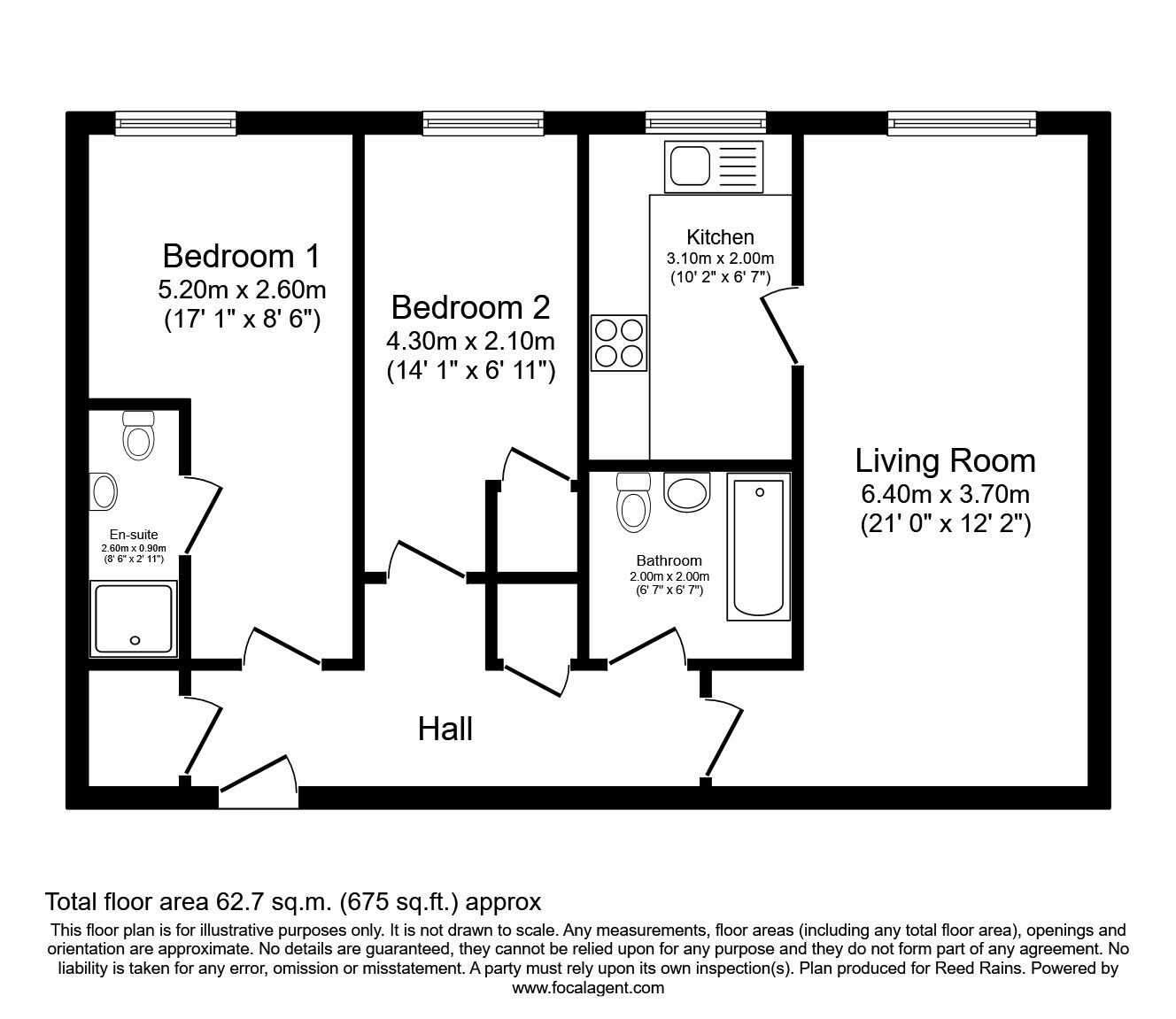 Floorplan of 2 bedroom  Flat for sale, Schools Hill, Cheadle, Greater Manchester, SK8