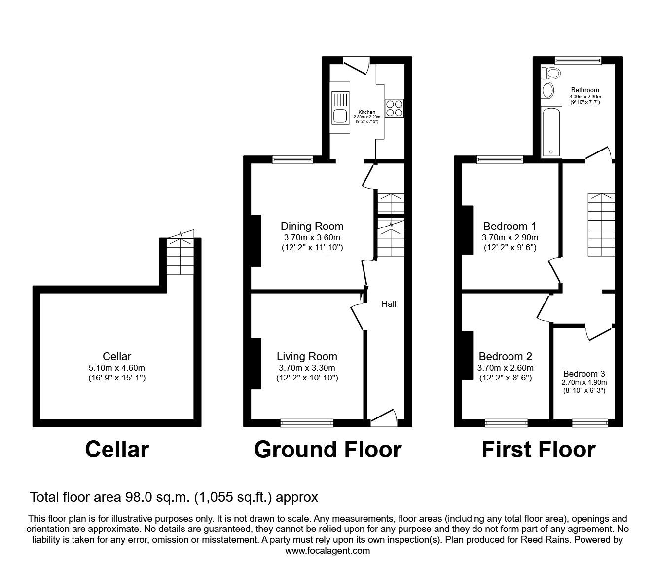 Floorplan of 3 bedroom Mid Terrace House for sale, Fox Street, Stockport, Greater Manchester, SK3