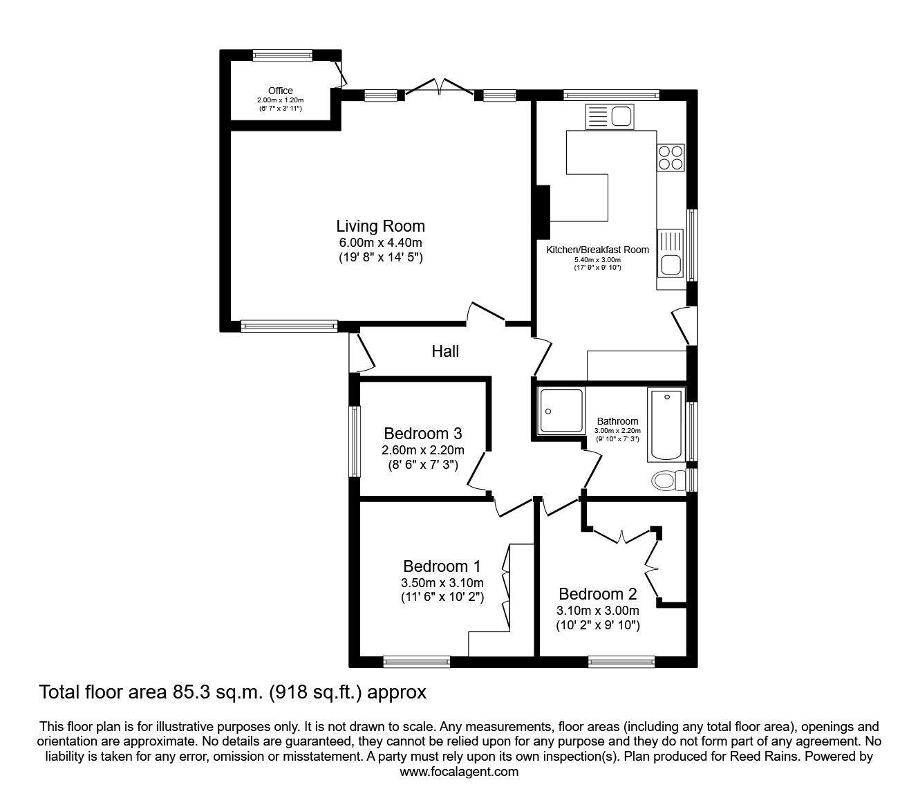 Floorplan of 3 bedroom Detached Bungalow for sale, Langdale Close, Gatley, Greater Manchester, SK8