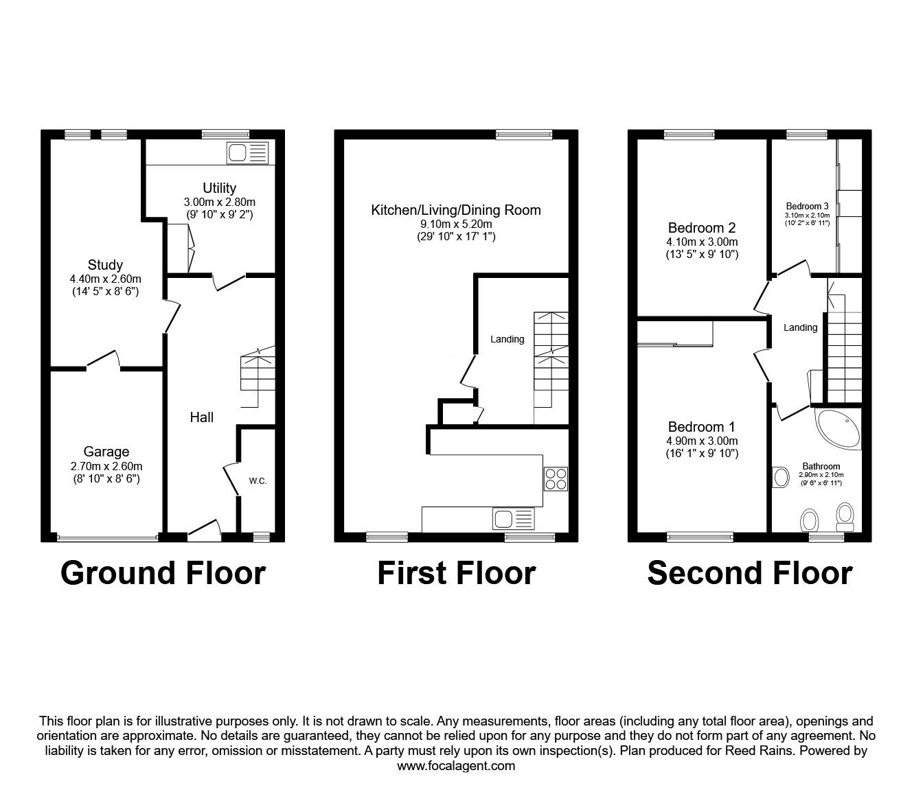 Floorplan of 4 bedroom House for sale, The Mews, Gatley, Greater Manchester, SK8