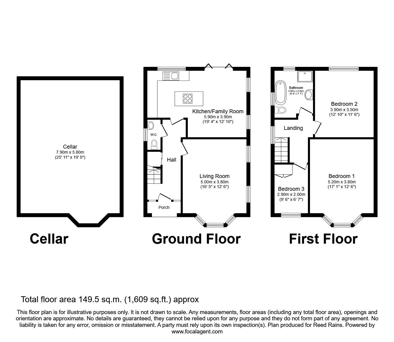 Floorplan of 3 bedroom Detached House for sale, Edgeley Road, Stockport, Greater Manchester, SK3