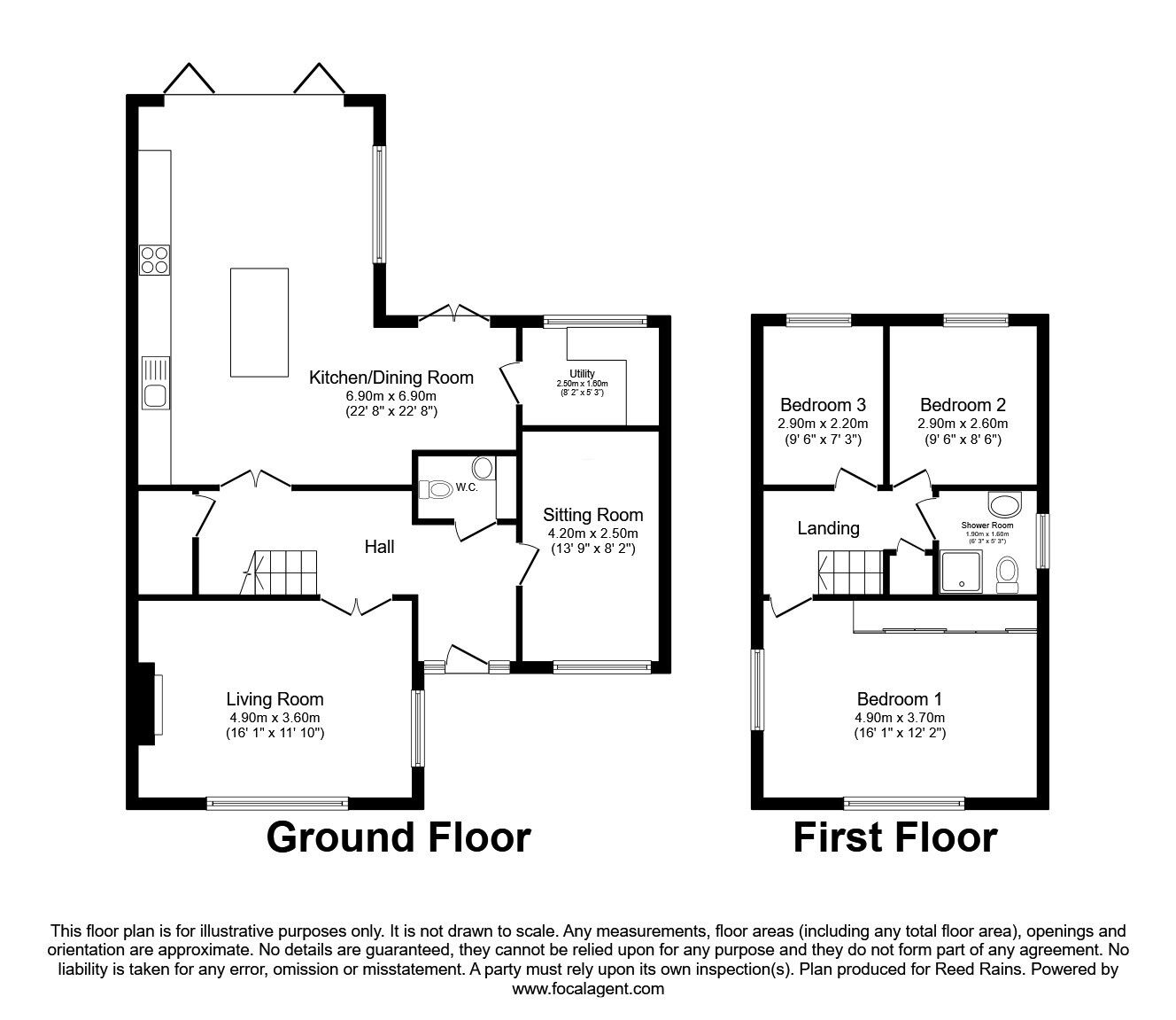Floorplan of 3 bedroom Detached House for sale, Silverdale Road, Gatley, Greater Manchester, SK8