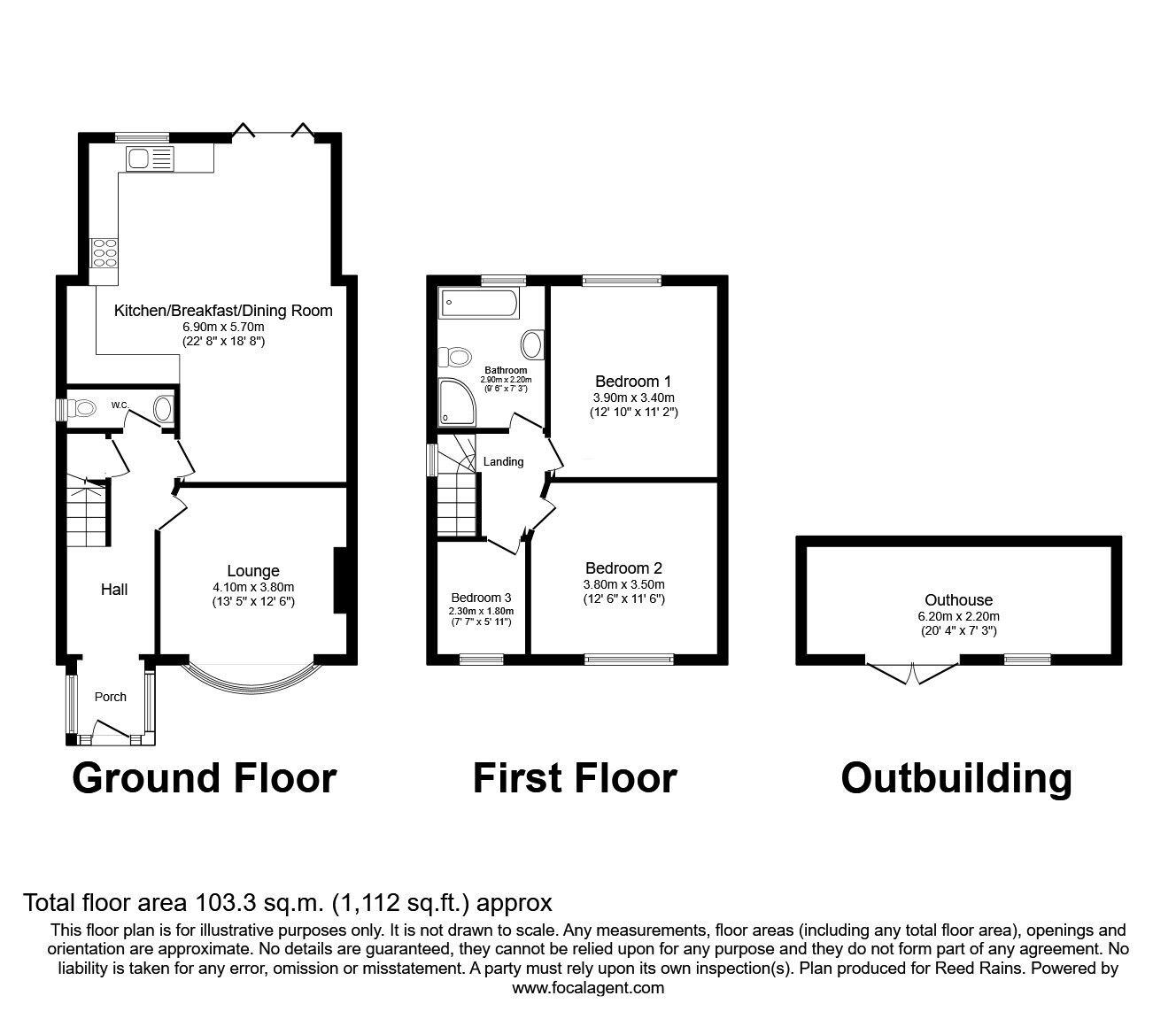 Floorplan of 3 bedroom Semi Detached House for sale, Avondale Road, Stockport, Greater Manchester, SK3