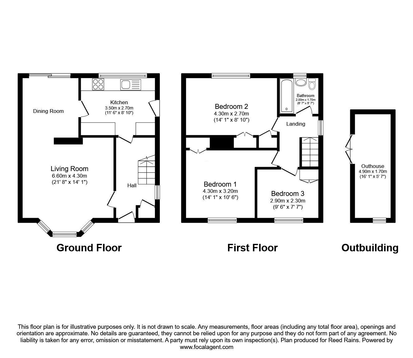 Floorplan of 3 bedroom End Terrace House for sale, Chidwall Road, Manchester, Greater Manchester, M22