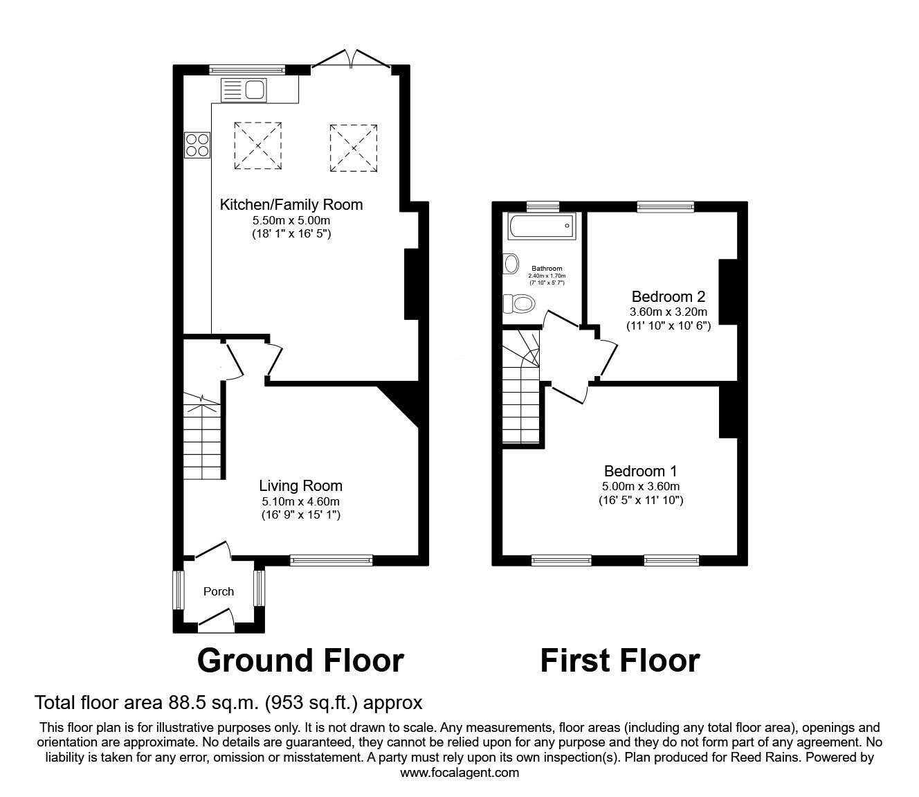 Floorplan of 2 bedroom Mid Terrace House for sale, Bowery Avenue, Cheadle Hulme, Greater Manchester, SK8