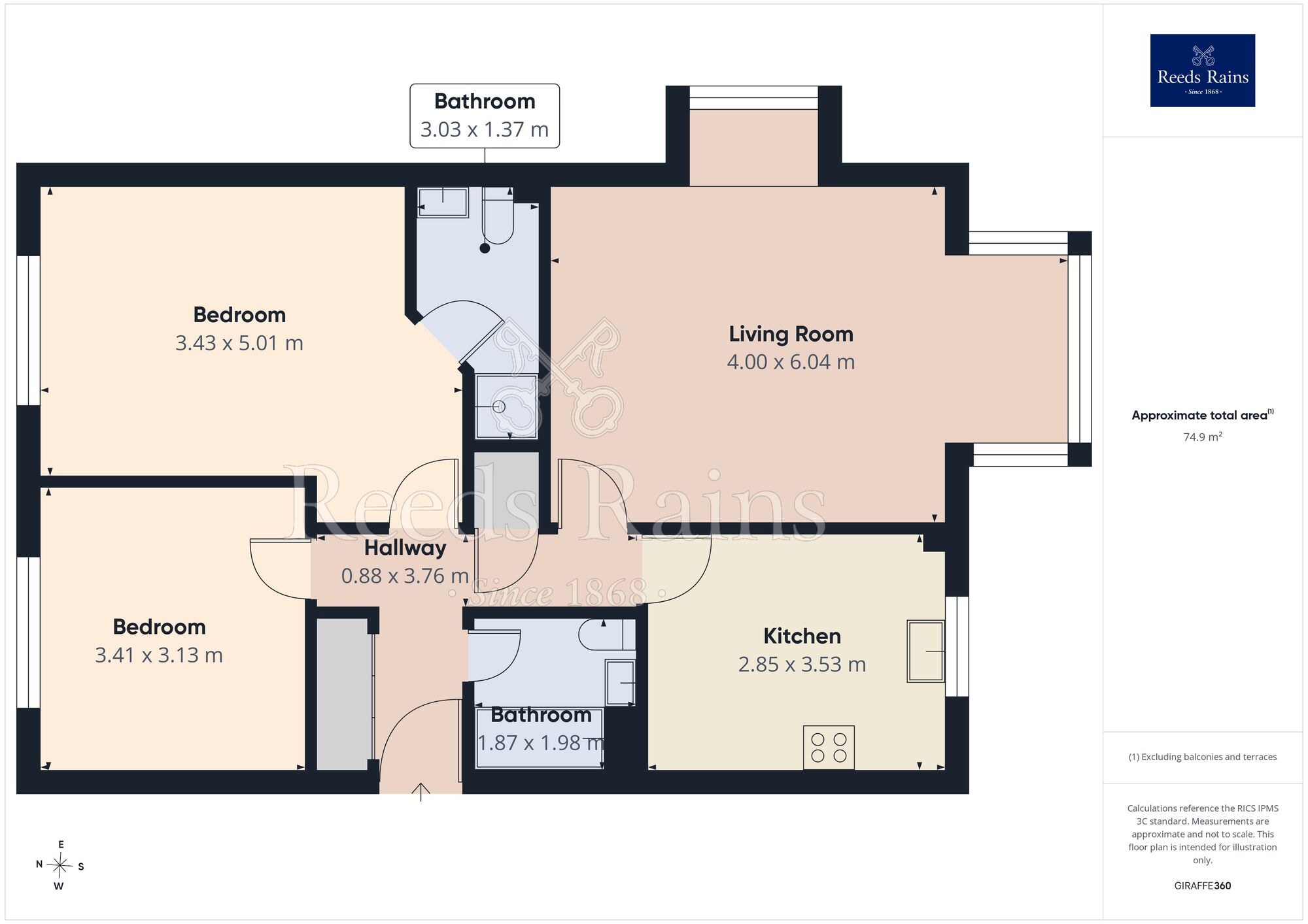 Floorplan of 2 bedroom Flat for sale, Schools Hill, Cheadle, Greater Manchester, SK8