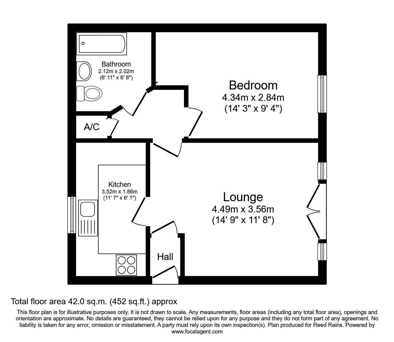 Floorplan of 1 bedroom Flat for sale, Meadowbrook Way, Cheadle Hulme, Greater Manchester, SK8