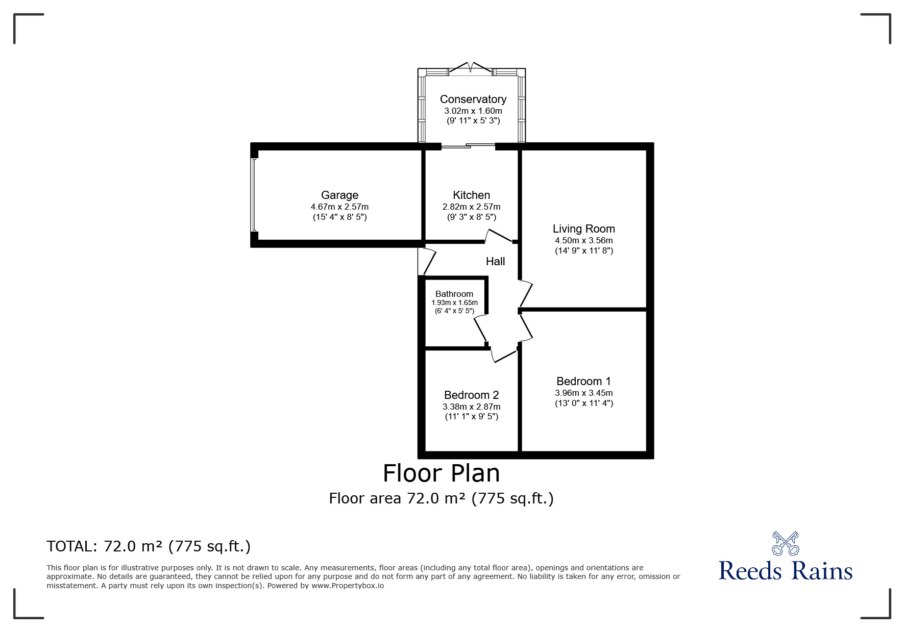 Floorplan of 2 bedroom Semi Detached Bungalow for sale, Downend Road, Newcastle Upon Tyne, NE5