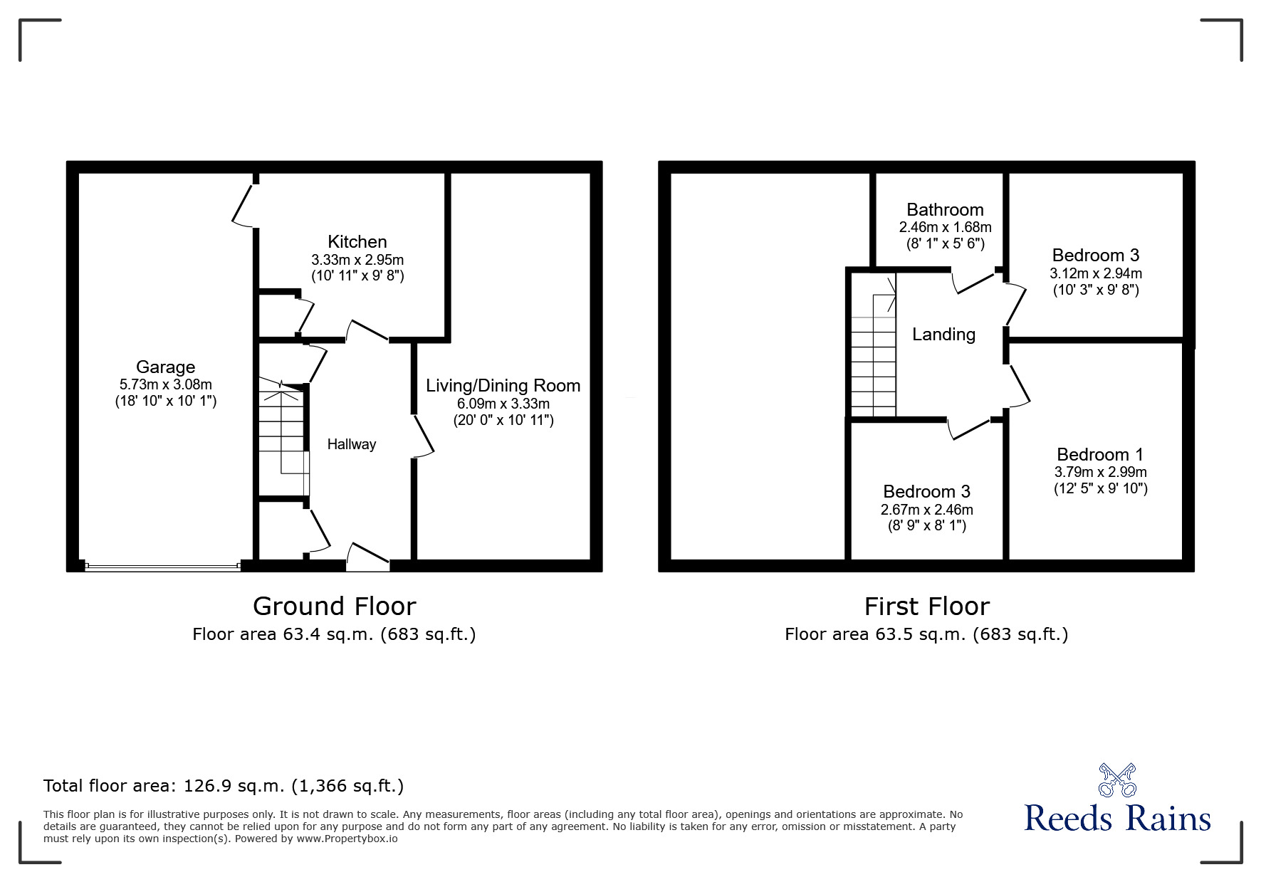 Floorplan of 3 bedroom Semi Detached House for sale, Abbotside Place, Newcastle upon Tyne, Tyne and Wear, NE5