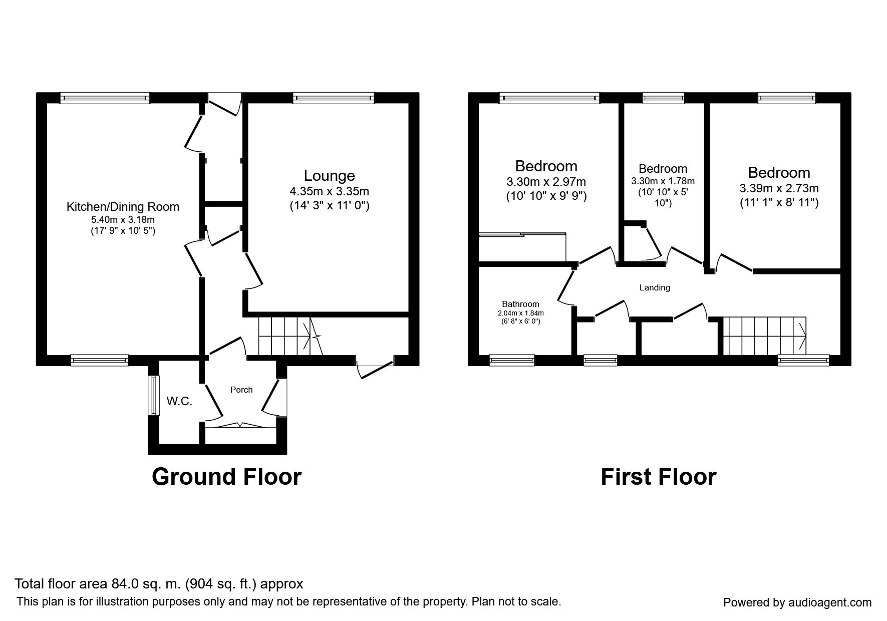 Floorplan of 3 bedroom Mid Terrace House for sale, Mount Pleasant Court, Throckley, Newcastle Upon Tyne, NE15