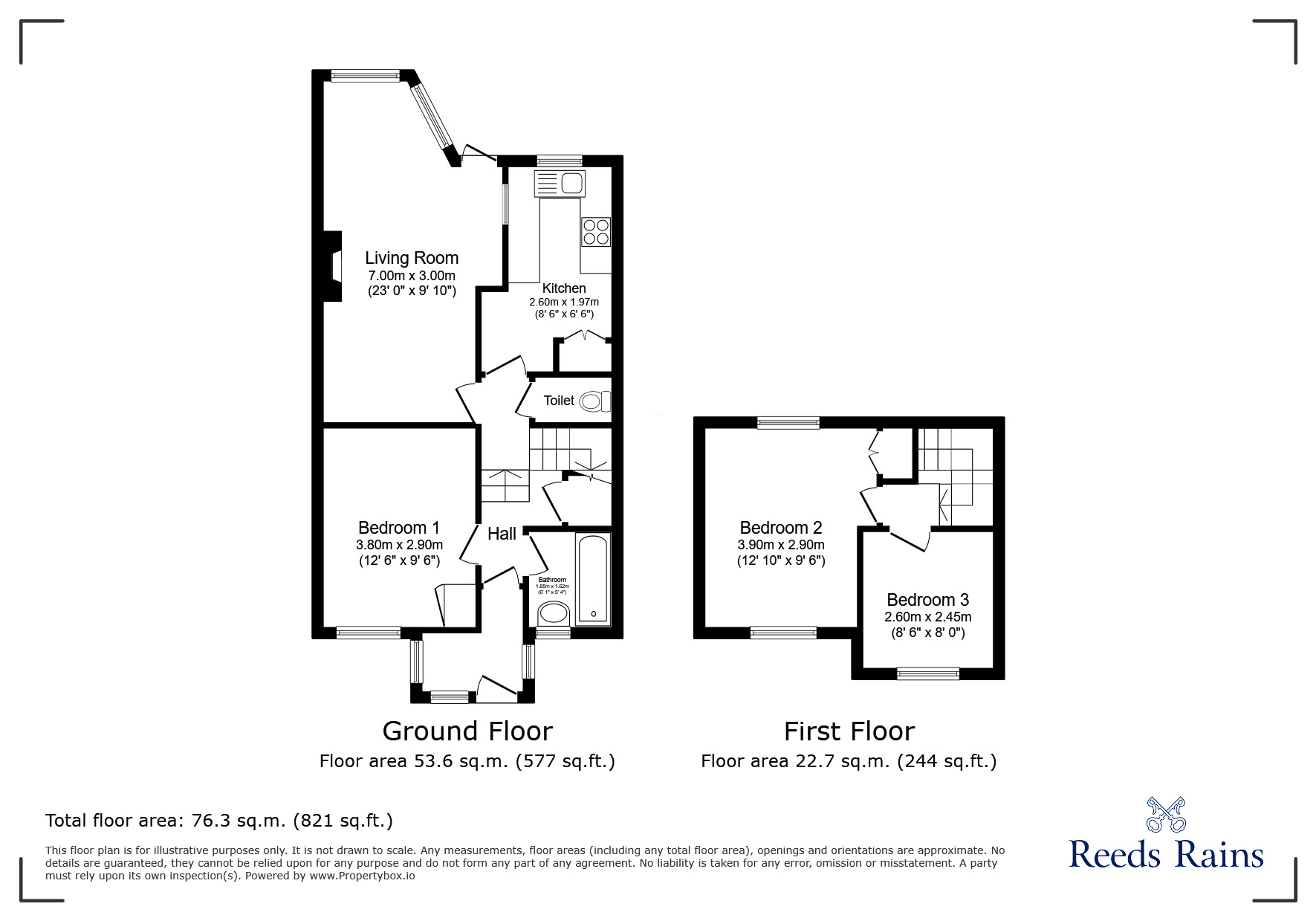 Floorplan of 3 bedroom Mid Terrace House to rent, Eastgarth, Newcastle upon Tyne, Tyne and Wear, NE5
