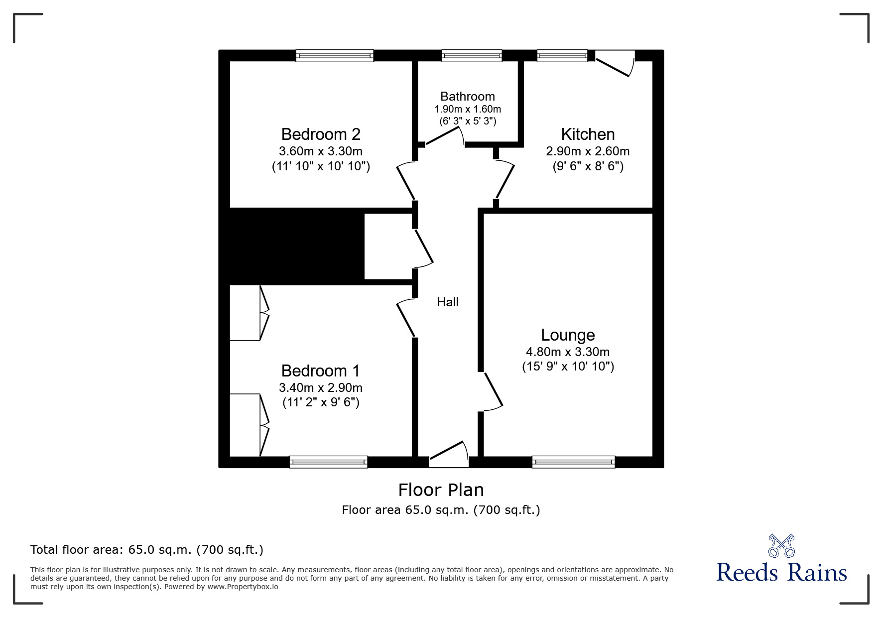 Floorplan of 2 bedroom  Flat to rent, Haughton Crescent, West Denton, Newcastle Upon Tyne, NE5