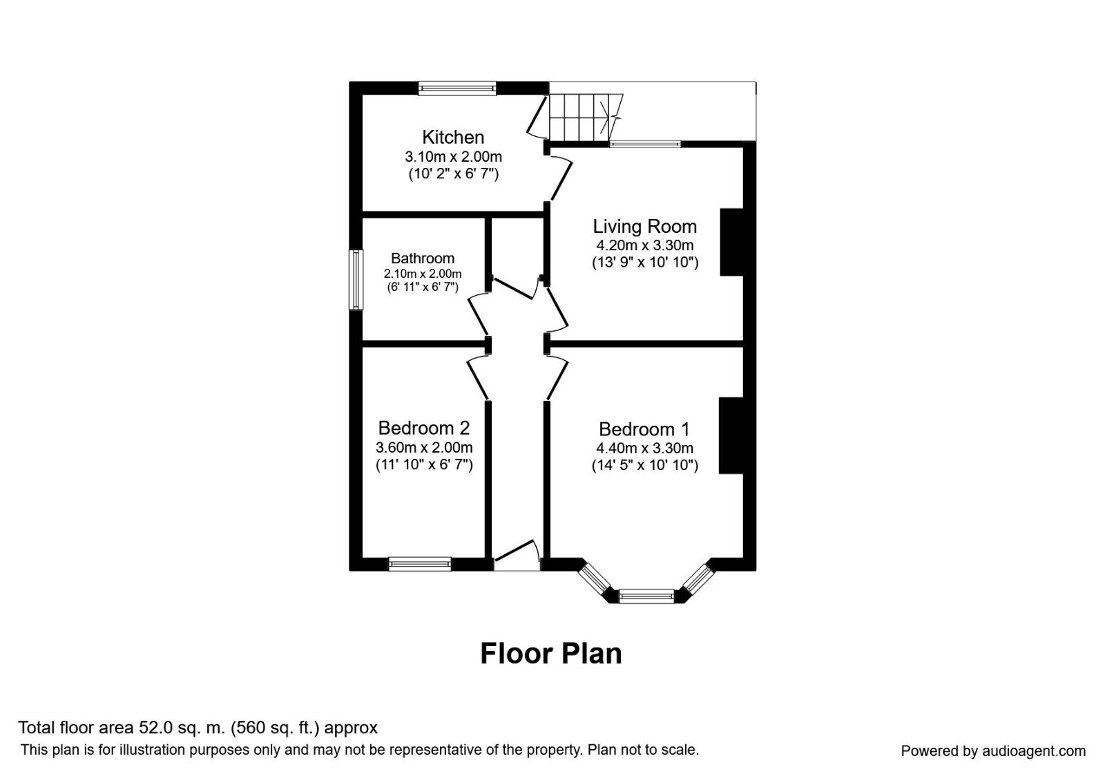Floorplan of 2 bedroom Flat to rent, St. James Crescent, Newcastle upon Tyne, Tyne and Wear, NE15