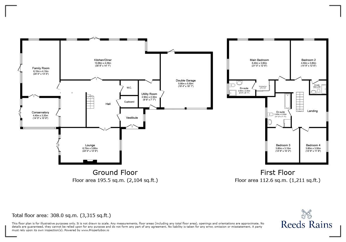 Floorplan of 4 bedroom Detached House for sale, Heath Hill, Heddon-on-the-Wall, Northumberland, NE15