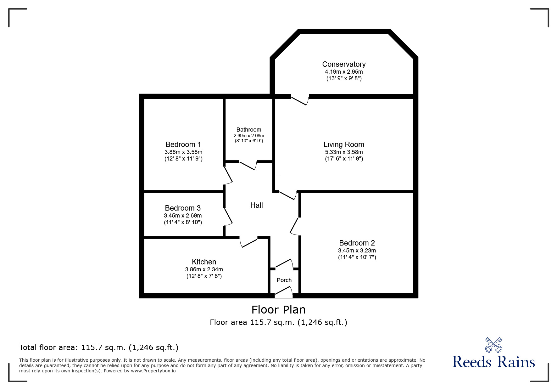 Floorplan of 3 bedroom Detached Bungalow for sale, Melkington Court, Newcastle upon Tyne, Tyne and Wear, NE5