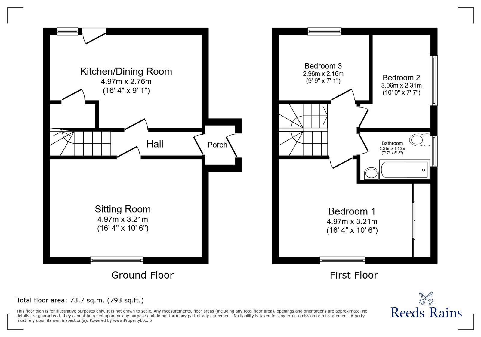 Floorplan of 3 bedroom End Terrace House for sale, Kidlandlee Place, Newcastle upon Tyne, Tyne and Wear, NE5