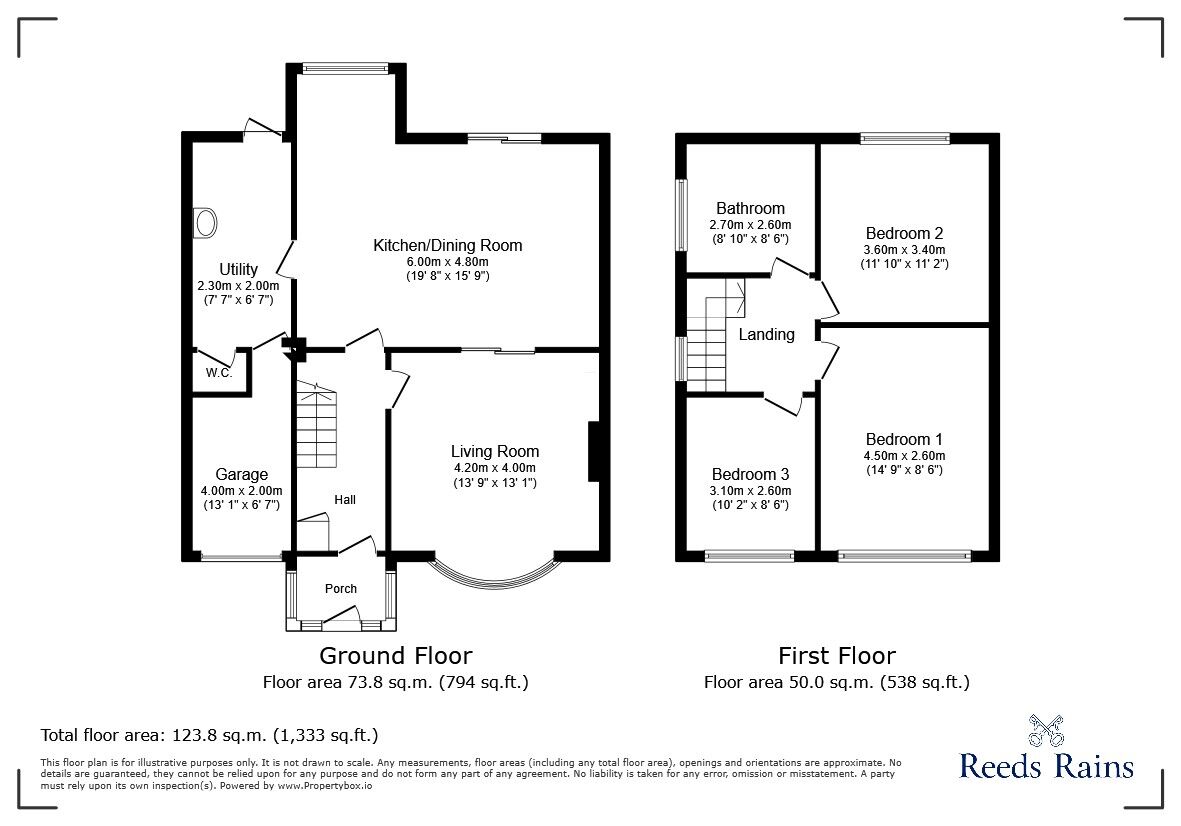 Floorplan of 3 bedroom Semi Detached House for sale, Ashdale Crescent, Newcastle upon Tyne, Tyne and Wear, NE5