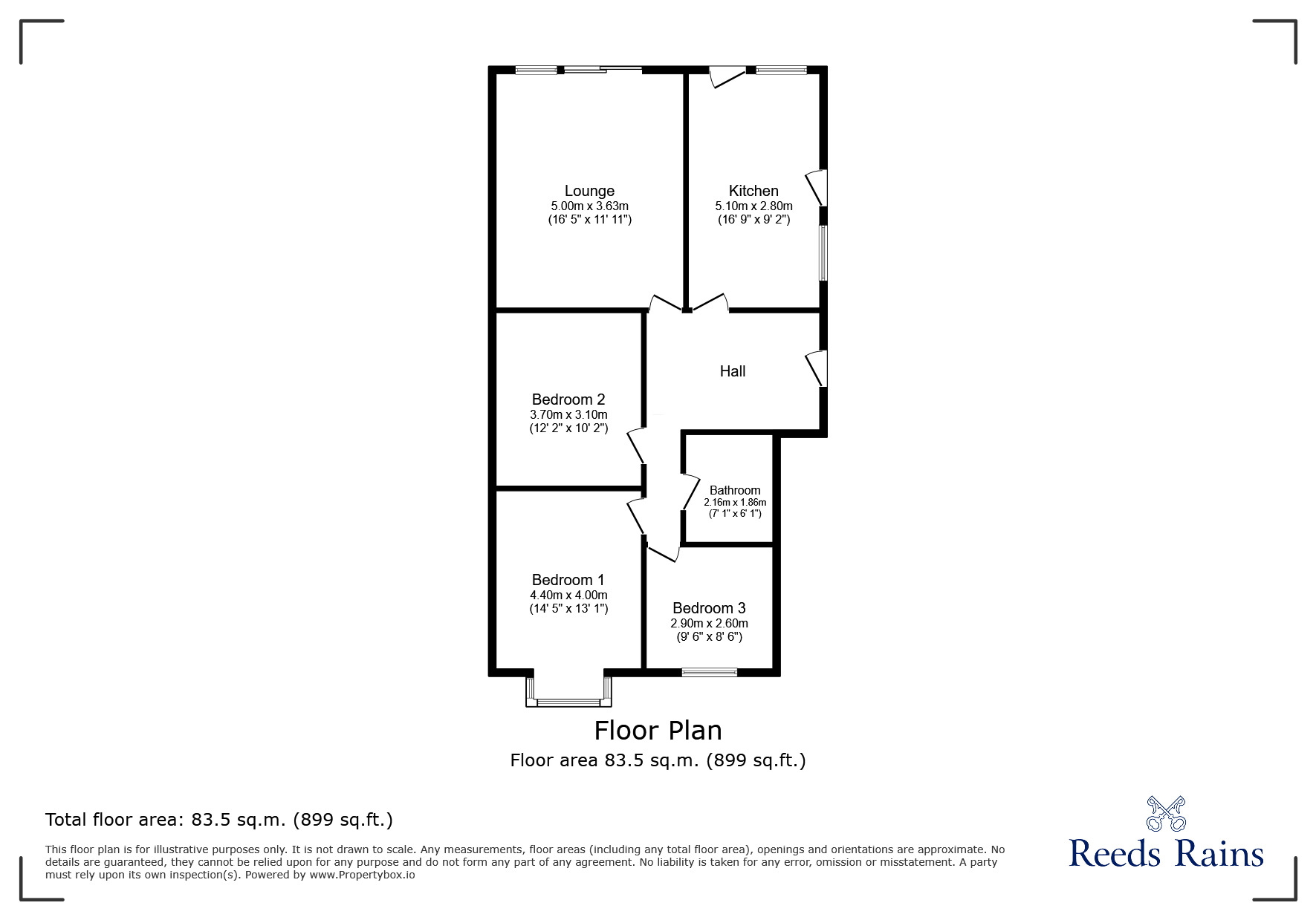 Floorplan of 3 bedroom Detached Bungalow for sale, Dawlish Place, Newcastle upon Tyne, Tyne and Wear, NE5