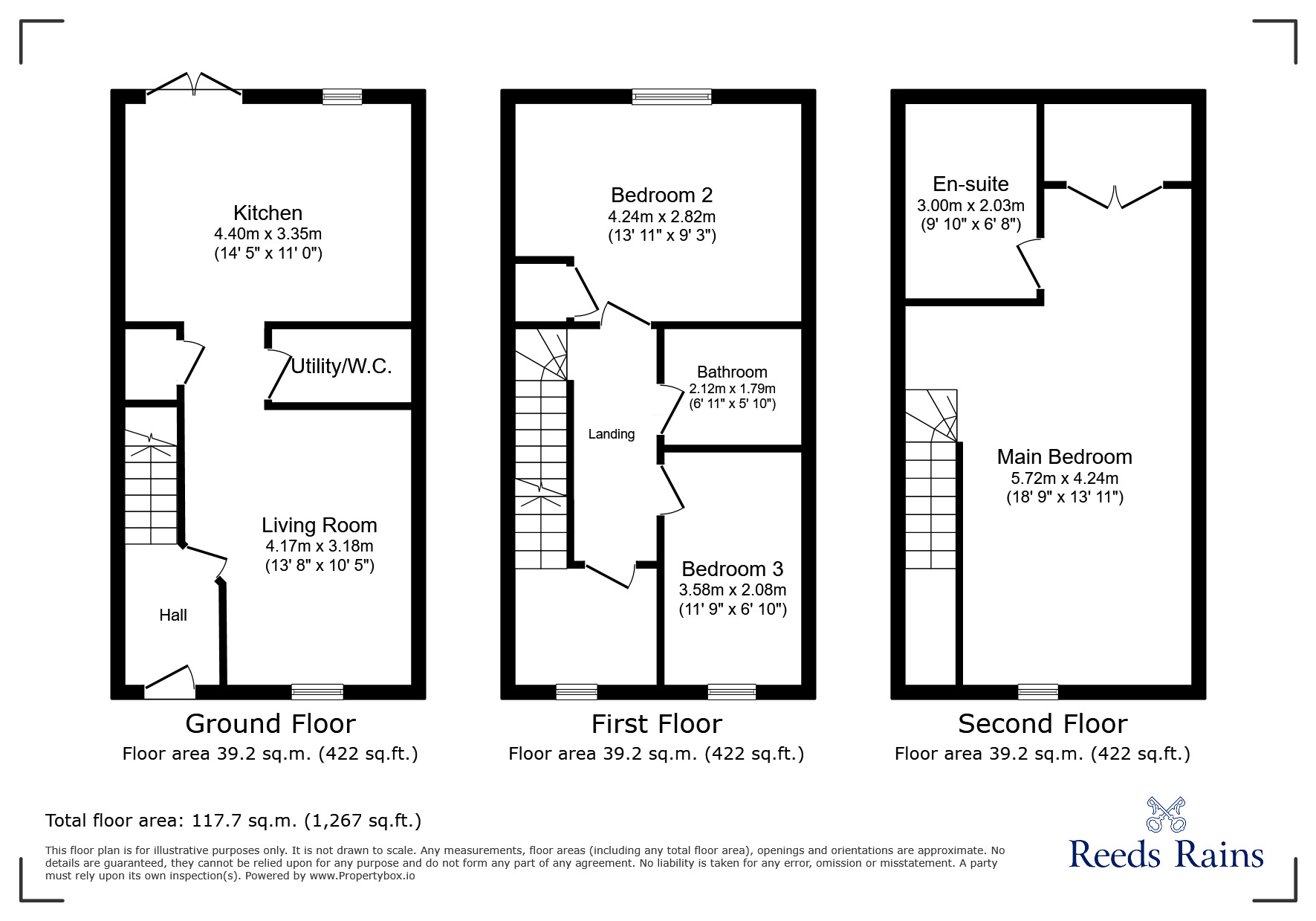 Floorplan of 3 bedroom Semi Detached House for sale, Wagtail Gardens, Ryton, Tyne and Wear, NE40