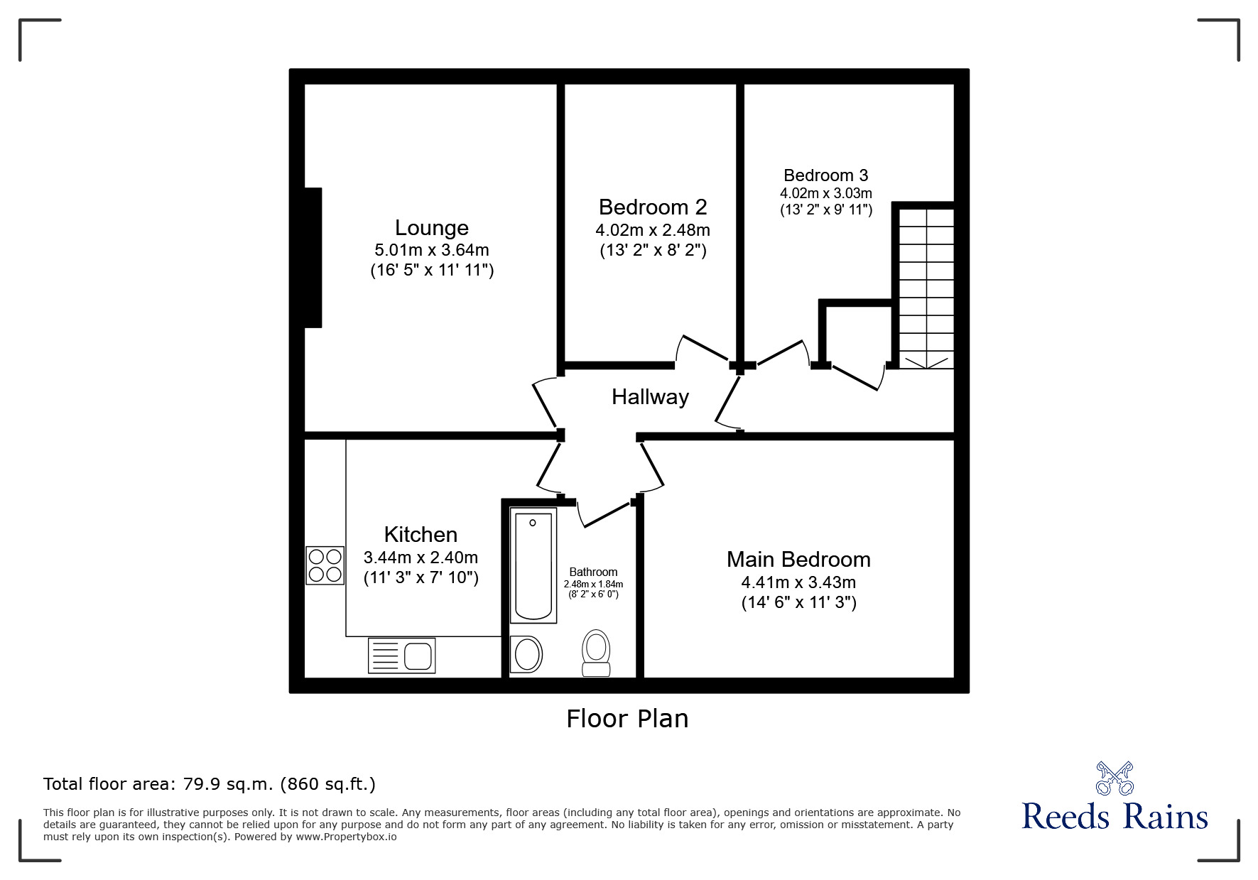 Floorplan of 3 bedroom Flat to rent, Chapel House Drive, Newcastle upon Tyne, Tyne and Wear, NE5
