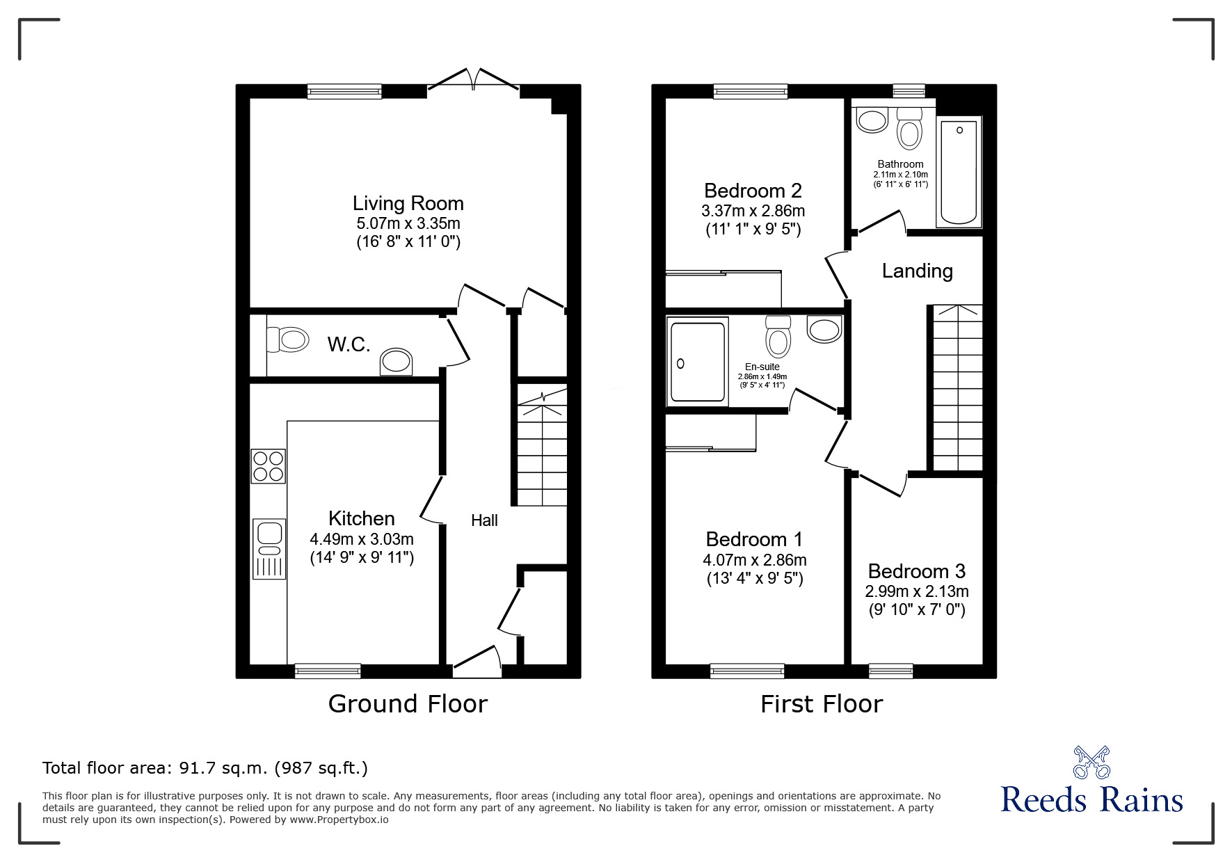Floorplan of 3 bedroom Semi Detached House for sale, Doddington Drive, Cramlington, Northumberland, NE23
