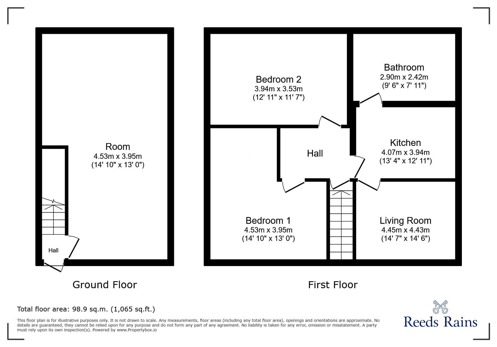 Floorplan of 3 bedroom End Terrace Flat for sale, Hawthorn Street, Newcastle upon Tyne, Tyne and Wear, NE15