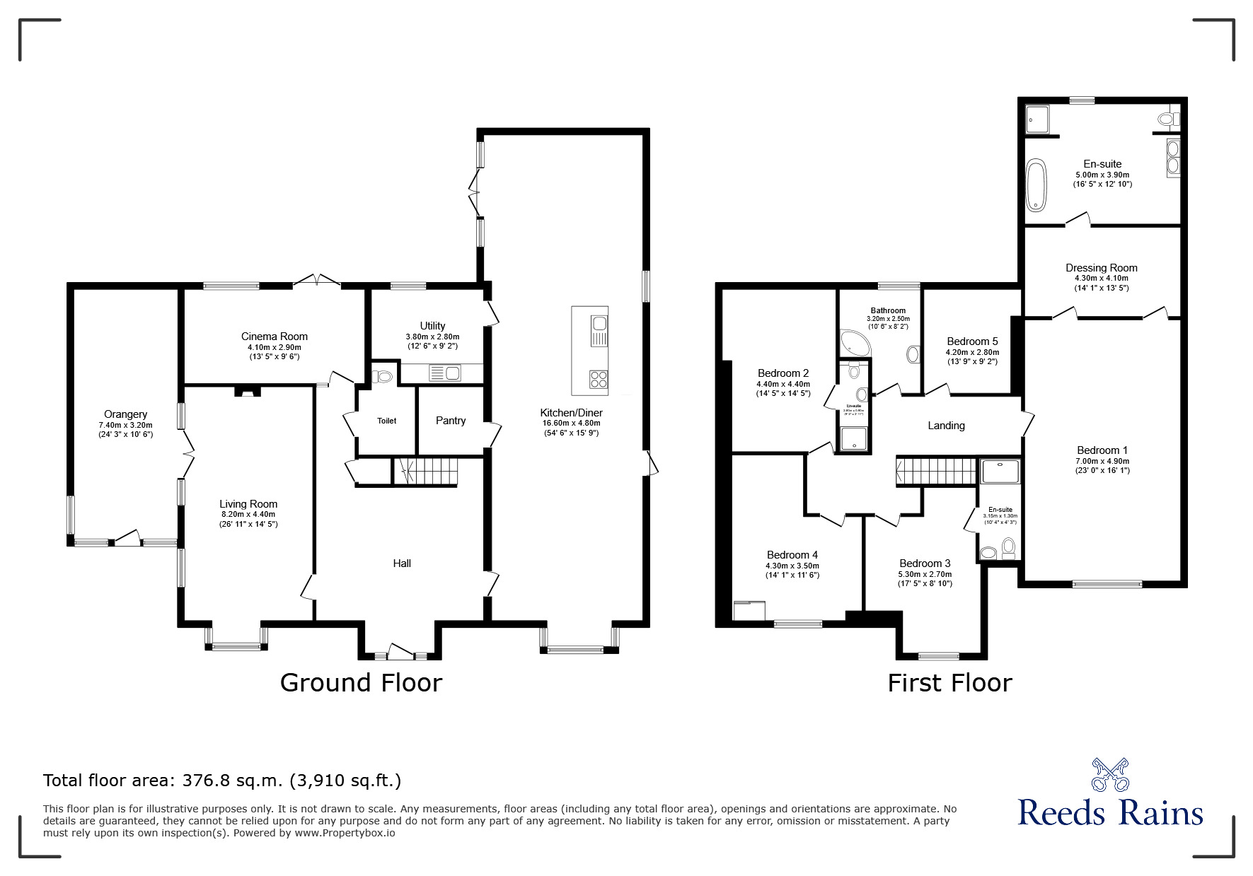 Floorplan of 5 bedroom Detached House for sale, The Avenue, Medburn, Northumberland, NE20