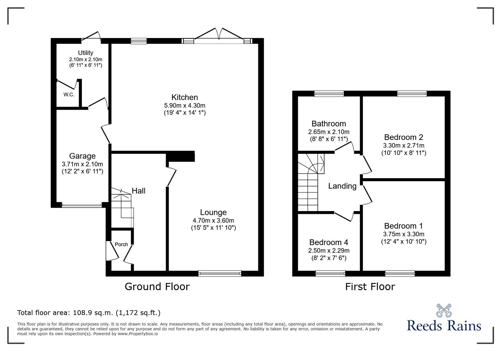 Floorplan of 3 bedroom Link Detached House for sale, Dulverston Close, Newcastle upon Tyne, Tyne and Wear, NE5