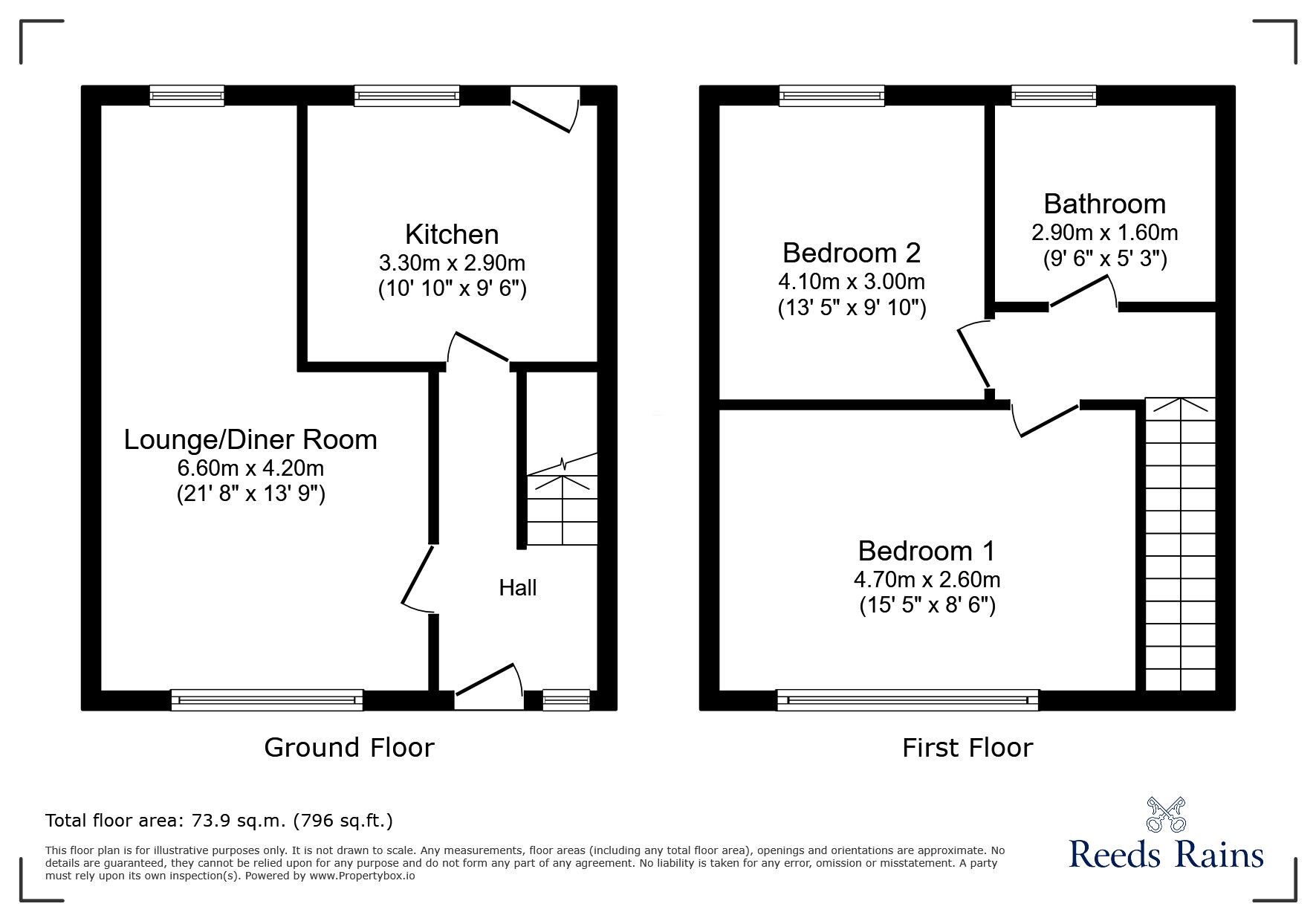 Floorplan of 2 bedroom Mid Terrace House for sale, Haggerston Crescent, Newcastle upon Tyne, Tyne and Wear, NE5