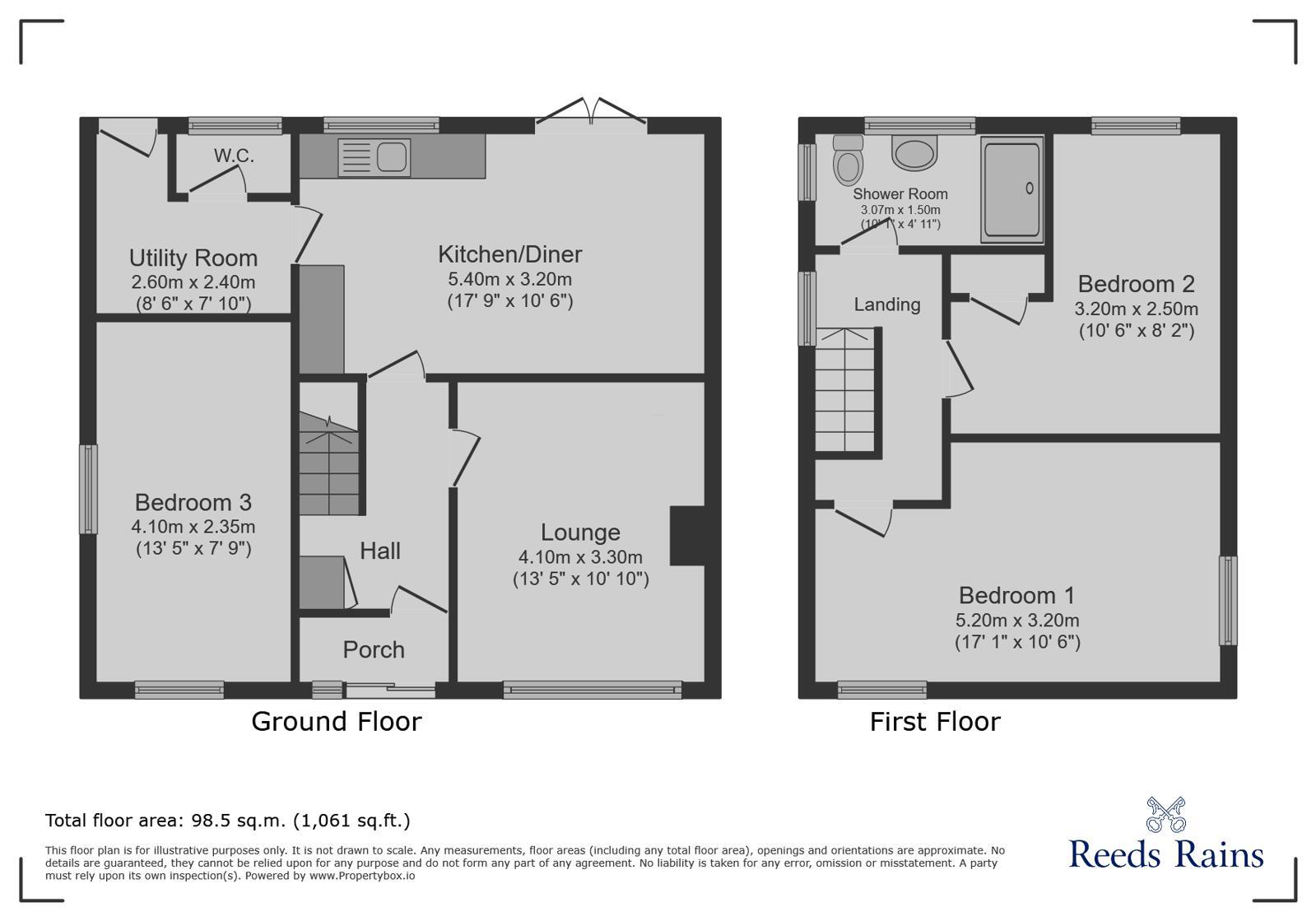 Floorplan of 3 bedroom Semi Detached House for sale, St. Buryan Crescent, Newcastle upon Tyne, Tyne and Wear, NE5