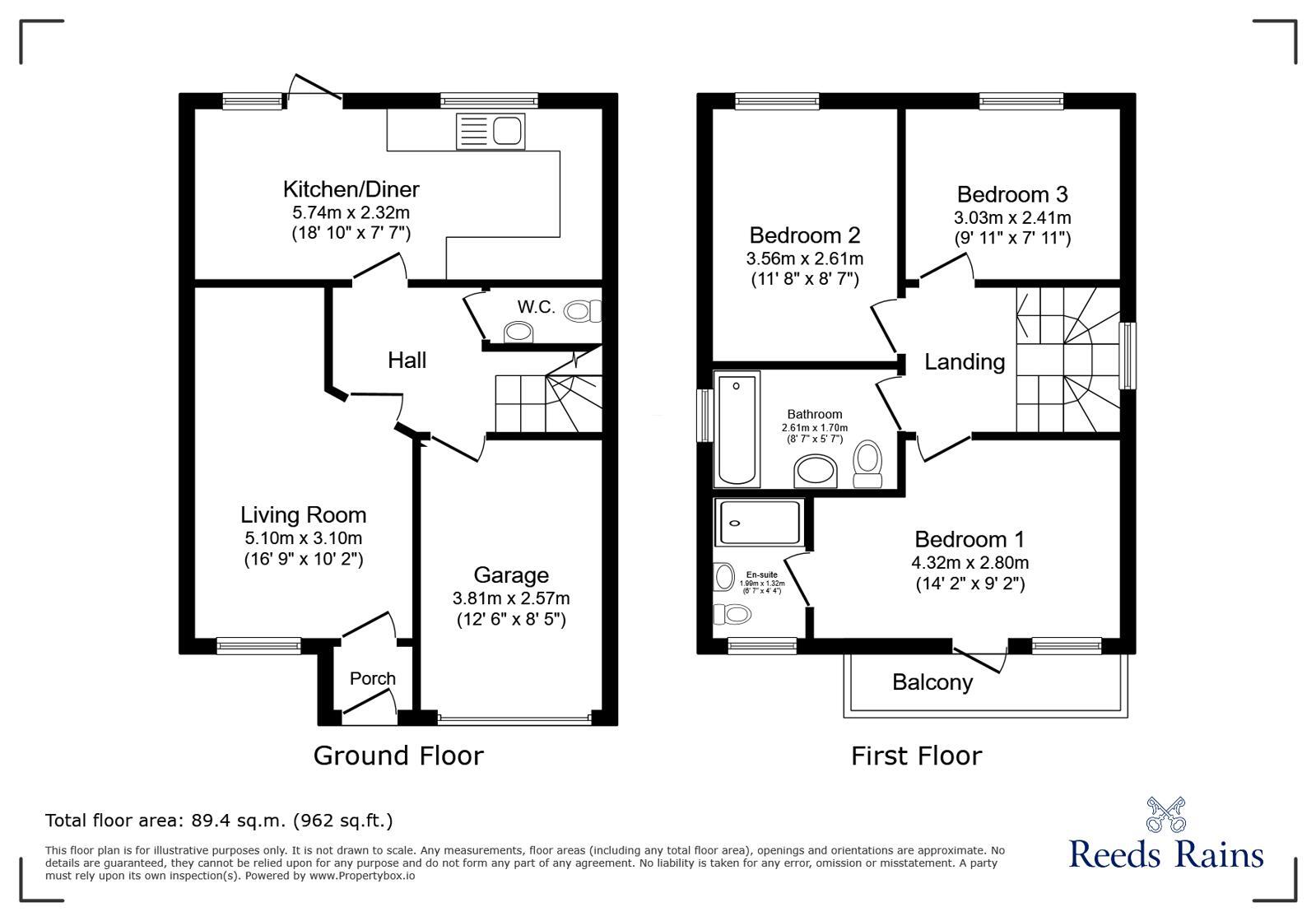 Floorplan of 3 bedroom Detached House for sale, Bowman Drive, Wallsend, North Tyneside, NE28