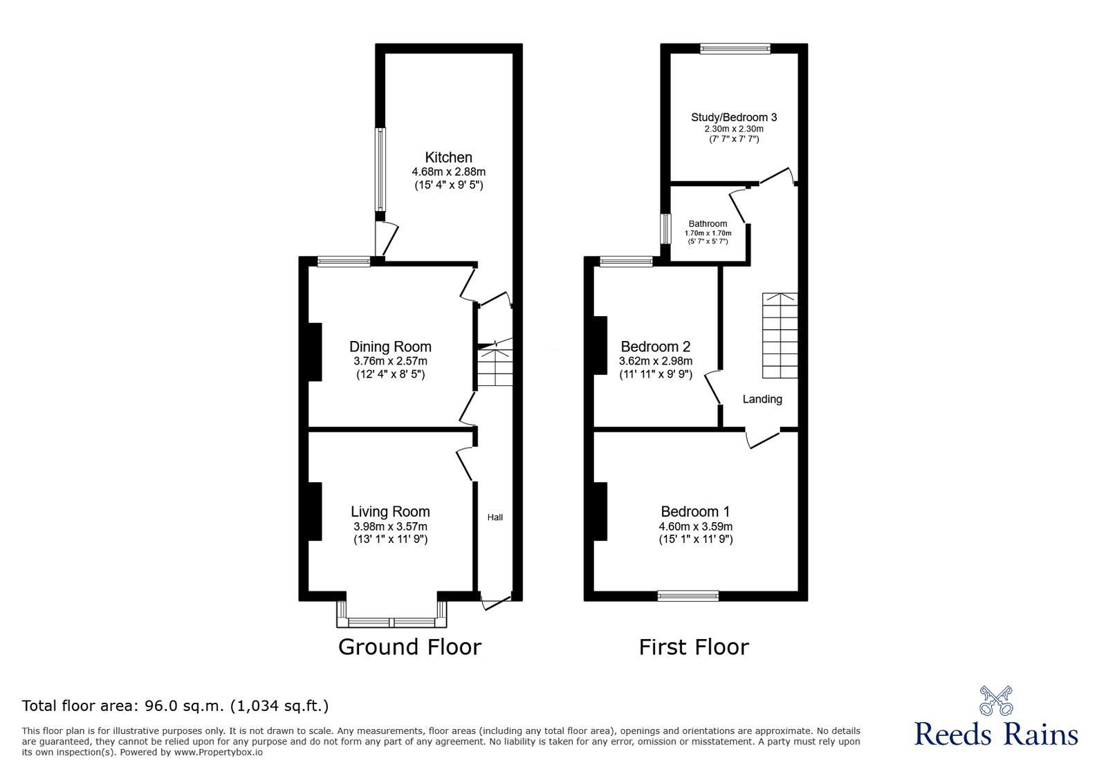 Floorplan of 3 bedroom Mid Terrace House for sale, Alnwick Street, Newcastle upon Tyne, Tyne and Wear, NE15