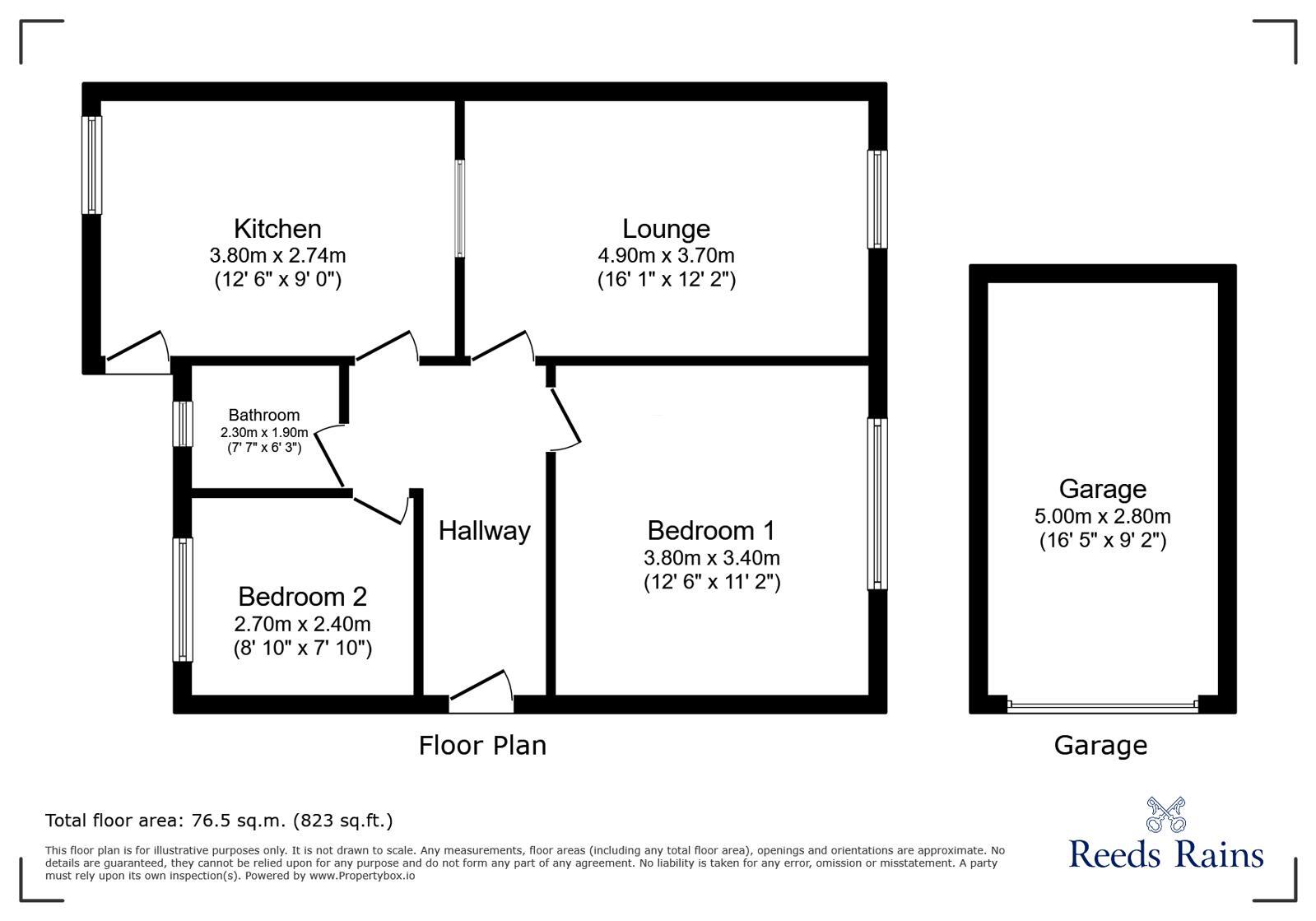 Floorplan of 2 bedroom Flat for sale, Hillhead Parkway, Newcastle upon Tyne, Tyne and Wear, NE5