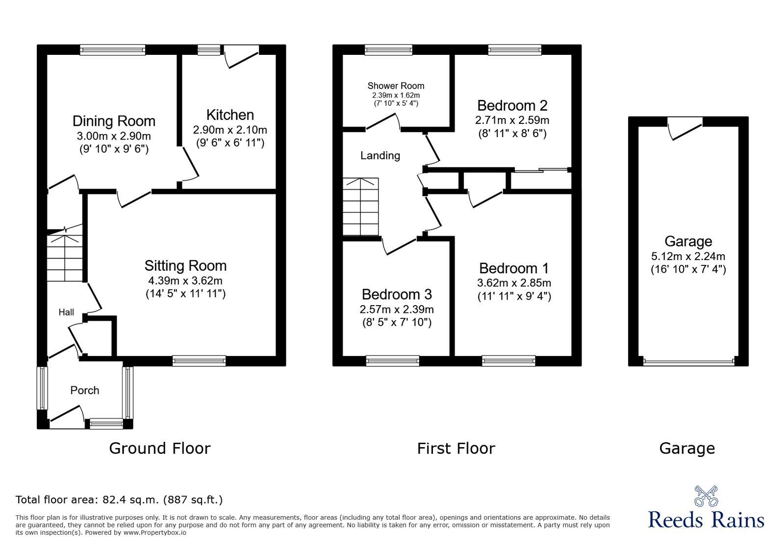 Floorplan of 3 bedroom End Terrace House for sale, Denham Walk, Newcastle upon Tyne, Tyne and Wear, NE5