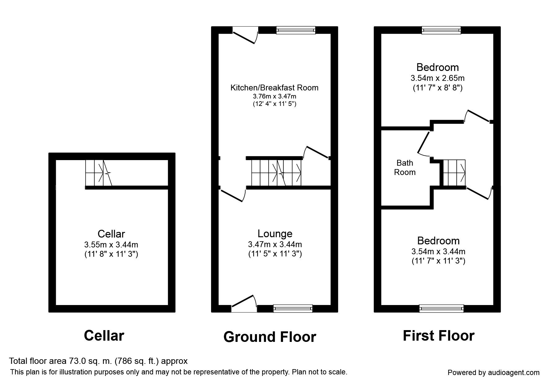 Floorplan of 2 bedroom Mid Terrace House to rent, Farr Street, Stockport, Cheshire, SK3
