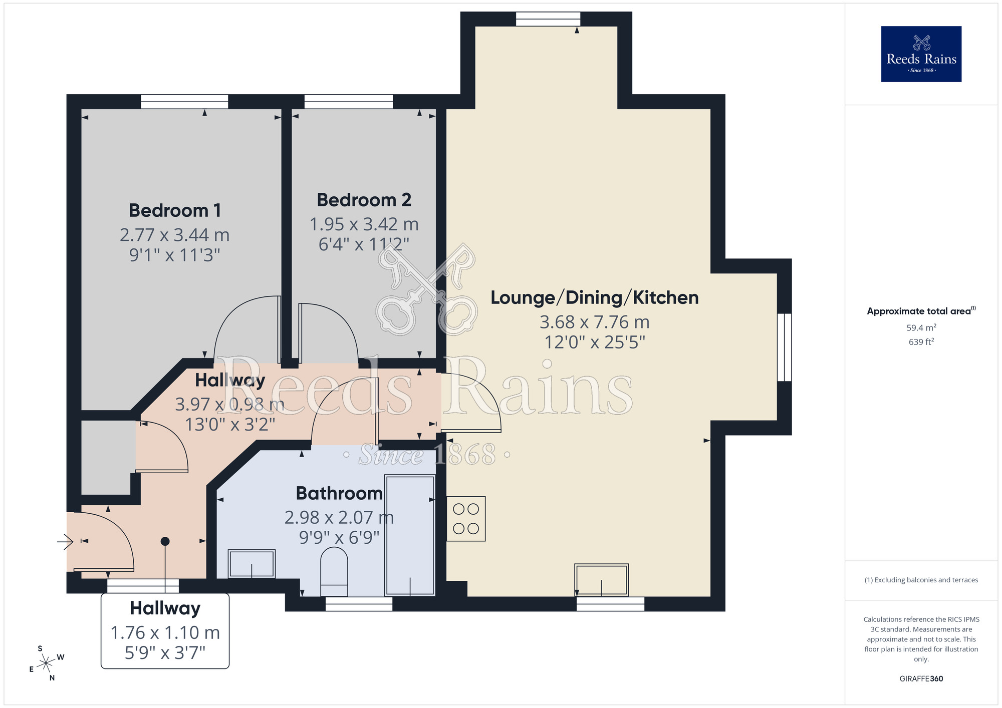 Floorplan of 2 bedroom Flat to rent, Alma Wood Close, Chorley, Lancashire, PR7