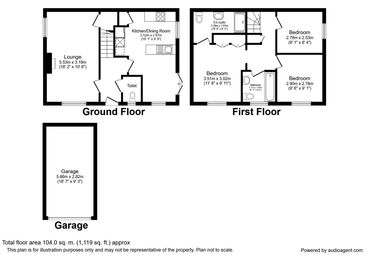 Floorplan of 3 bedroom Detached House to rent, Berkshire Close, Buckshaw Village, Lancashire, PR7