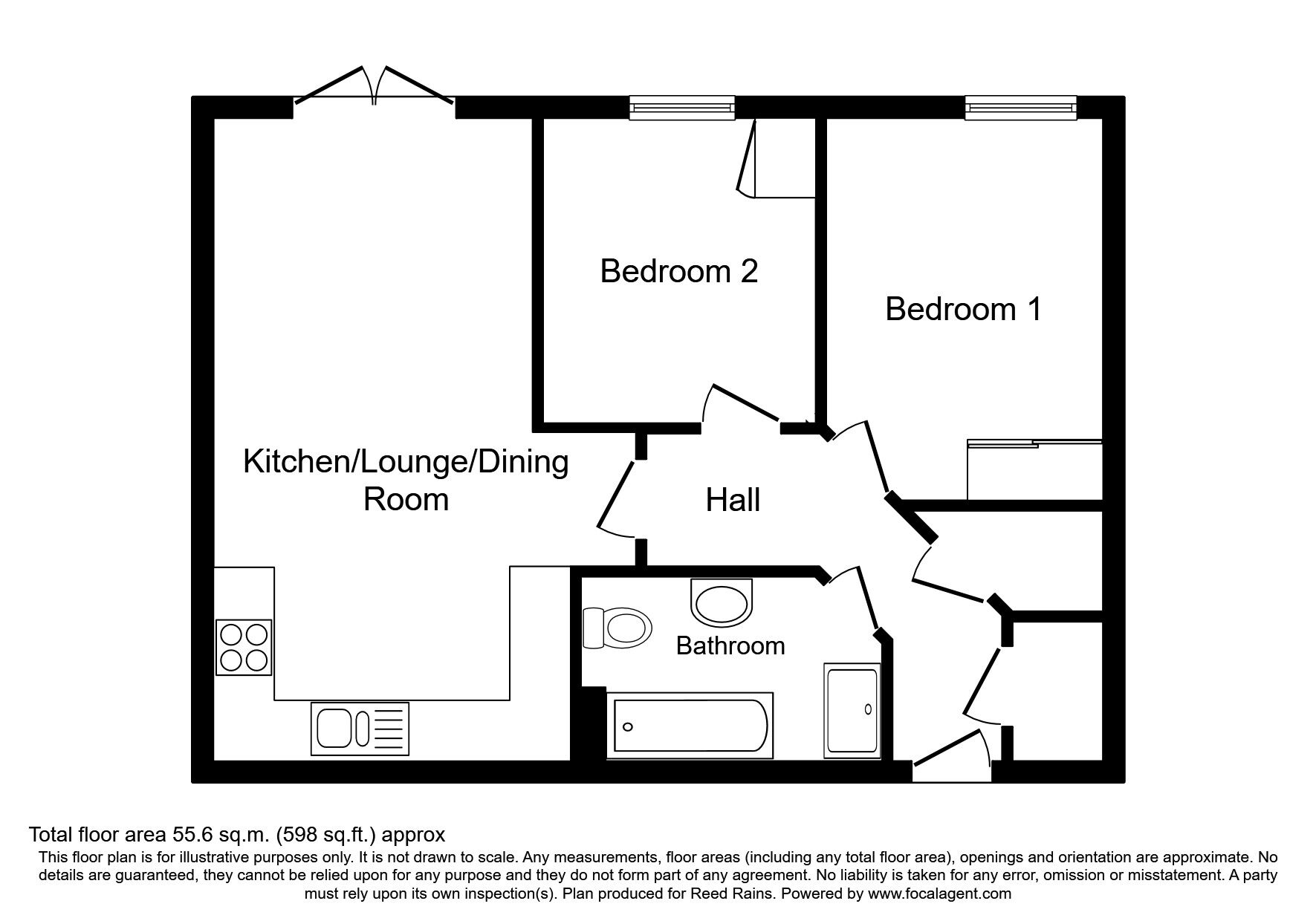Floorplan of 2 bedroom Flat to rent, Knight Avenue, Buckshaw Village, Lancashire, PR7