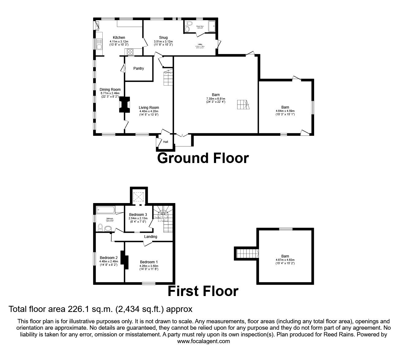 Floorplan of 3 bedroom Detached House for sale, Harbour Lane, Wheelton, Lancashire, PR6