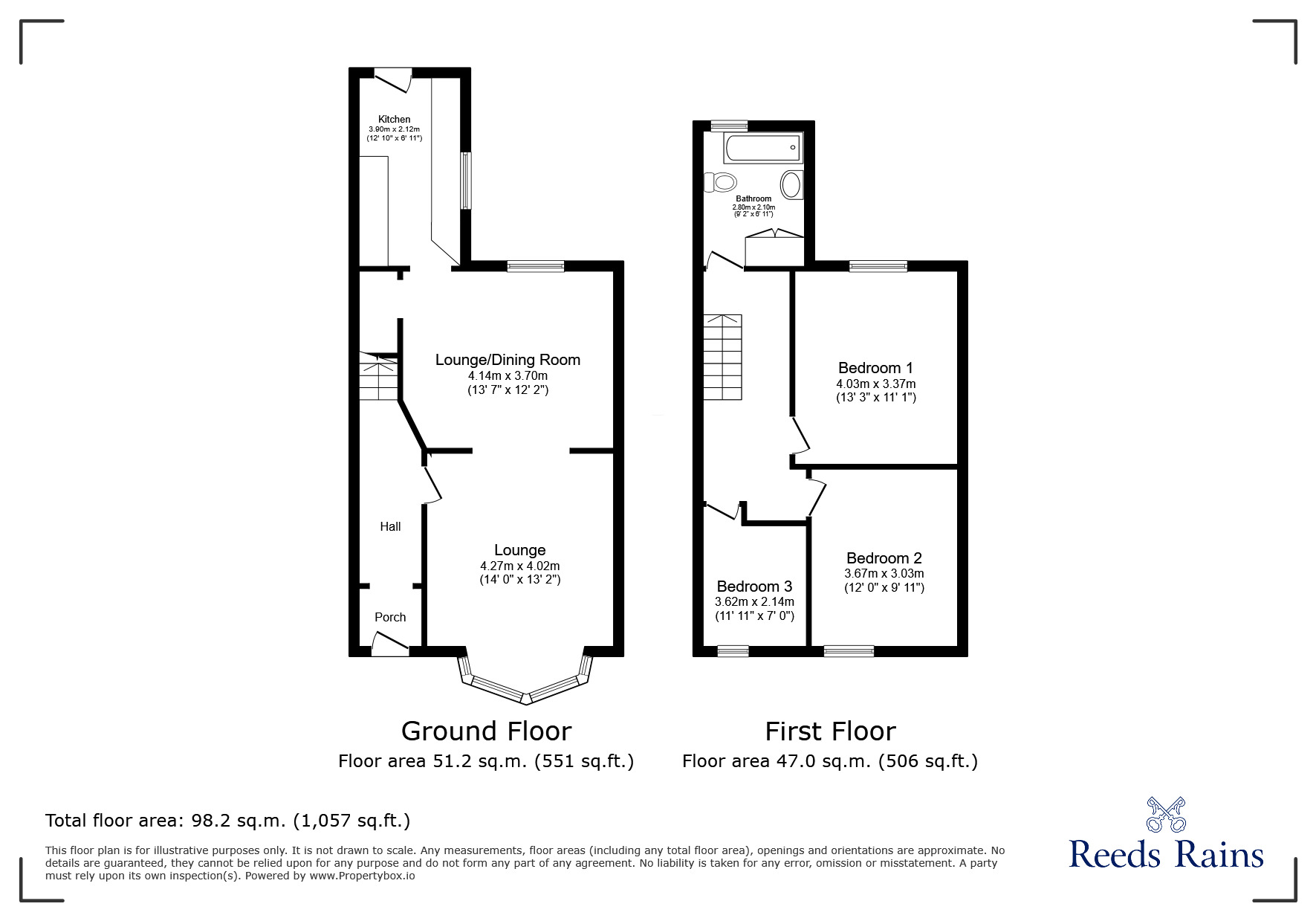 Floorplan of 3 bedroom Mid Terrace House for sale, Devonshire Road, Chorley, Lancashire, PR7