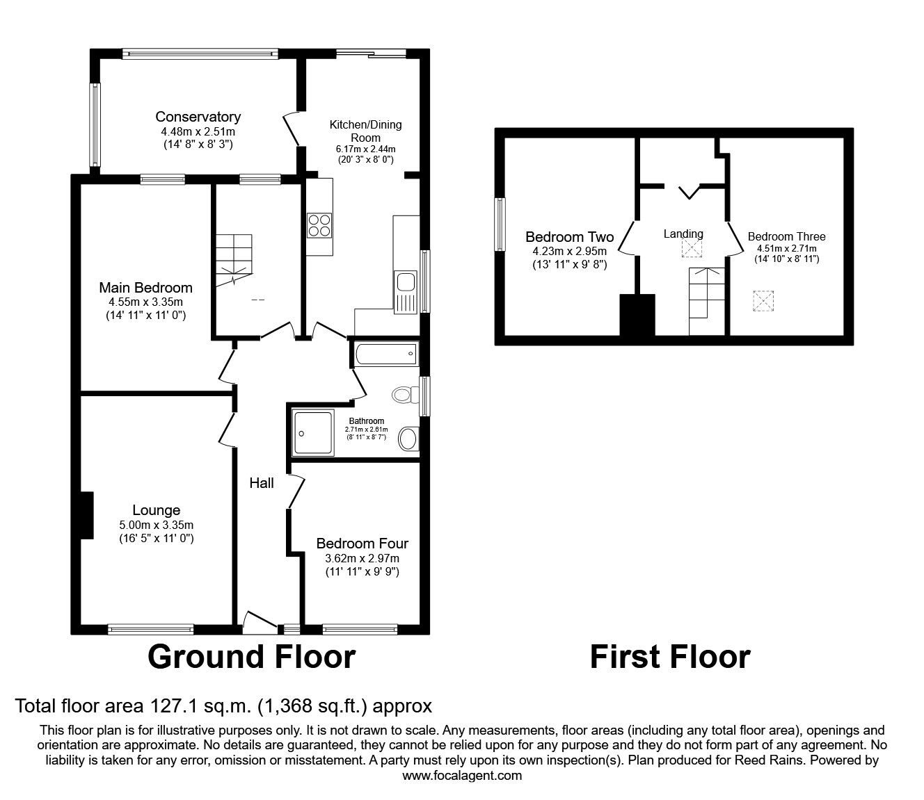 Floorplan of 4 bedroom Semi Detached House to rent, Yeadon Grove, Chorley, Lancashire, PR7