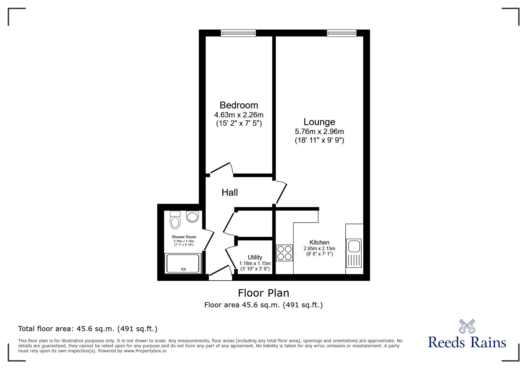 Floorplan of 1 bedroom  Flat for sale, St. Thomas's Road, Chorley, Lancashire, PR7