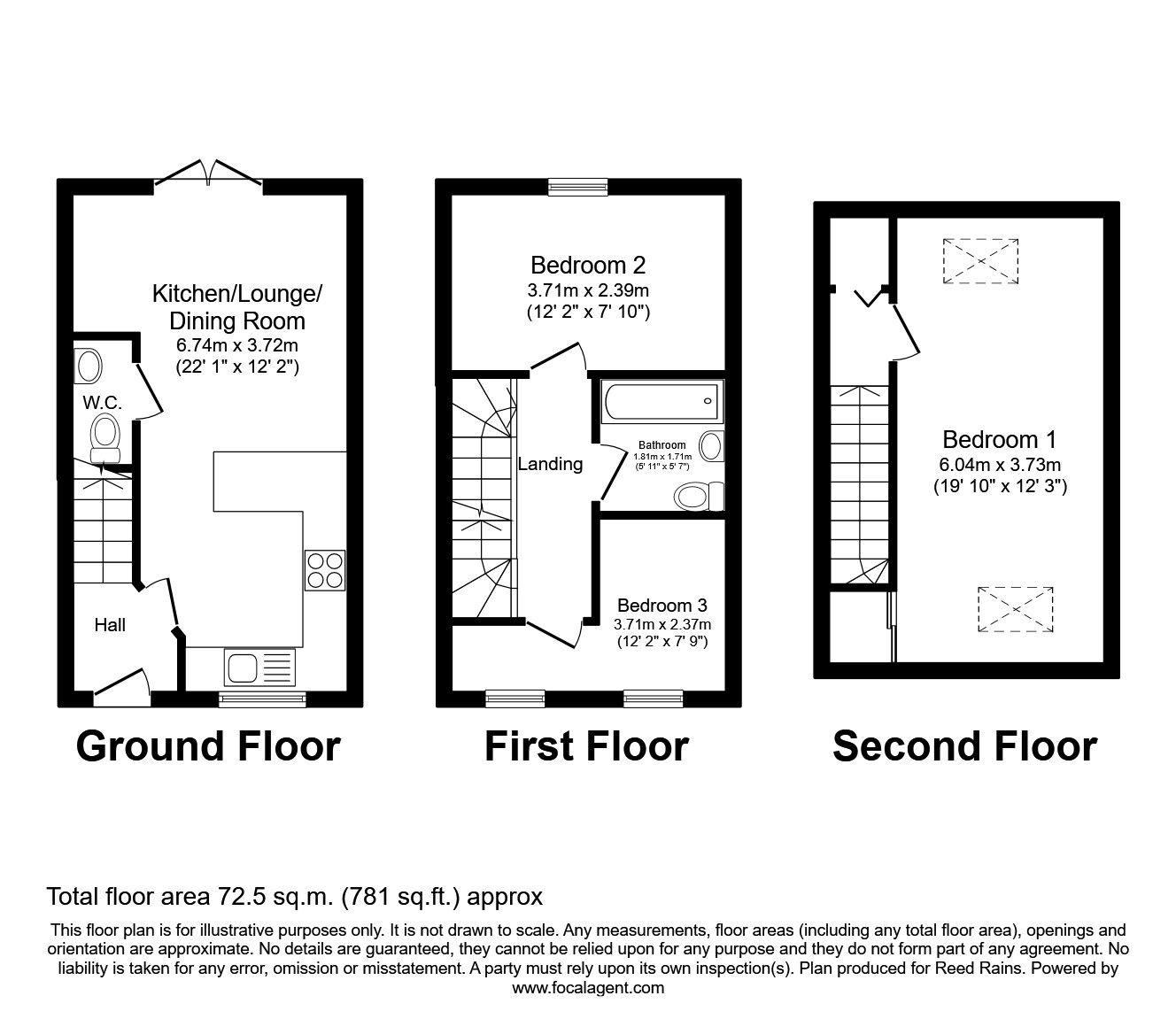 Floorplan of 3 bedroom Mid Terrace House to rent, Corsair Drive, Buckshaw Village, Lancashire, PR7