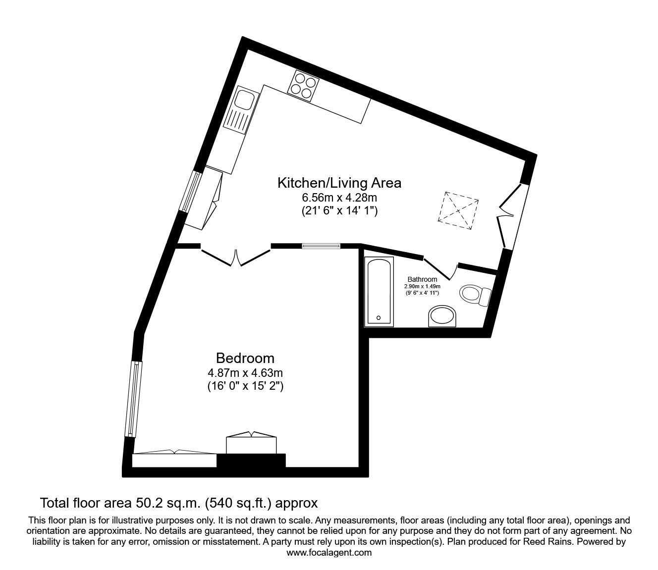 Floorplan of 1 bedroom  Flat to rent, Carwood Lane, Whittle-le-Woods, Lancashire, PR6