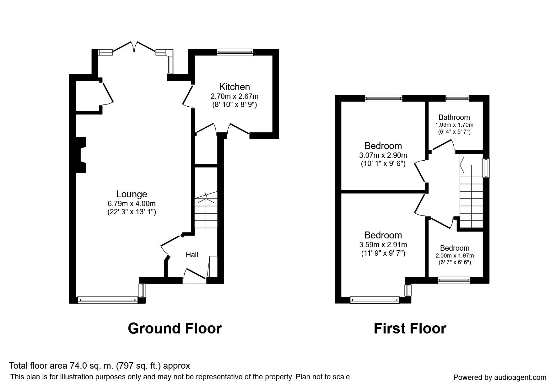Floorplan of 3 bedroom Semi Detached House to rent, Pembroke Place, Chorley, Lancashire, PR7