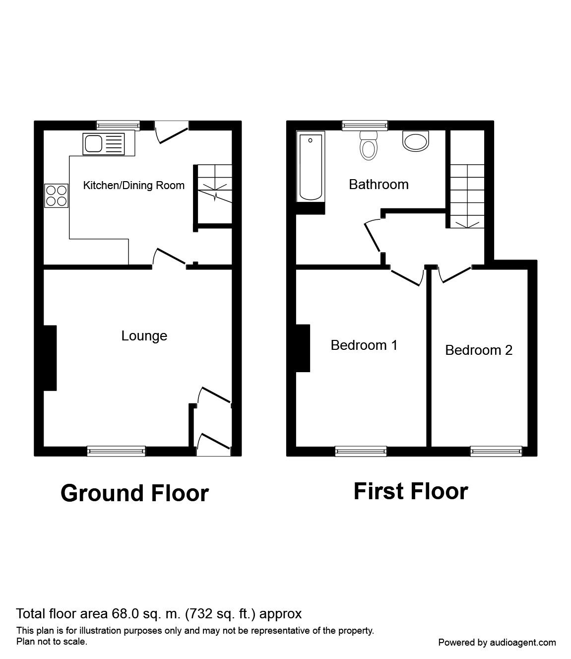 Floorplan of 2 bedroom Mid Terrace House to rent, Anderton Street, Chorley, Lancashire, PR7