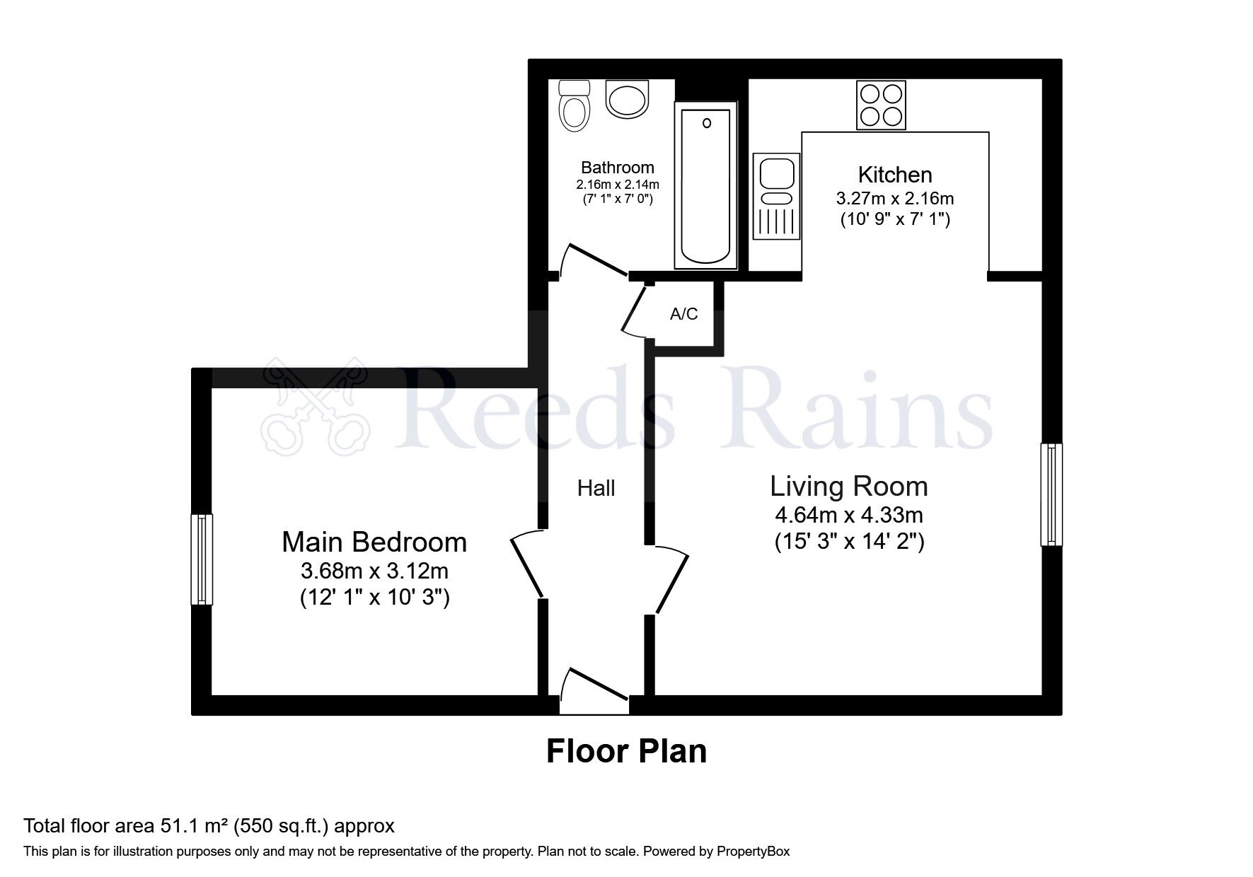 Floorplan of 1 bedroom  Flat for sale, Weavers Court, Buckshaw Village, Lancashire, PR7