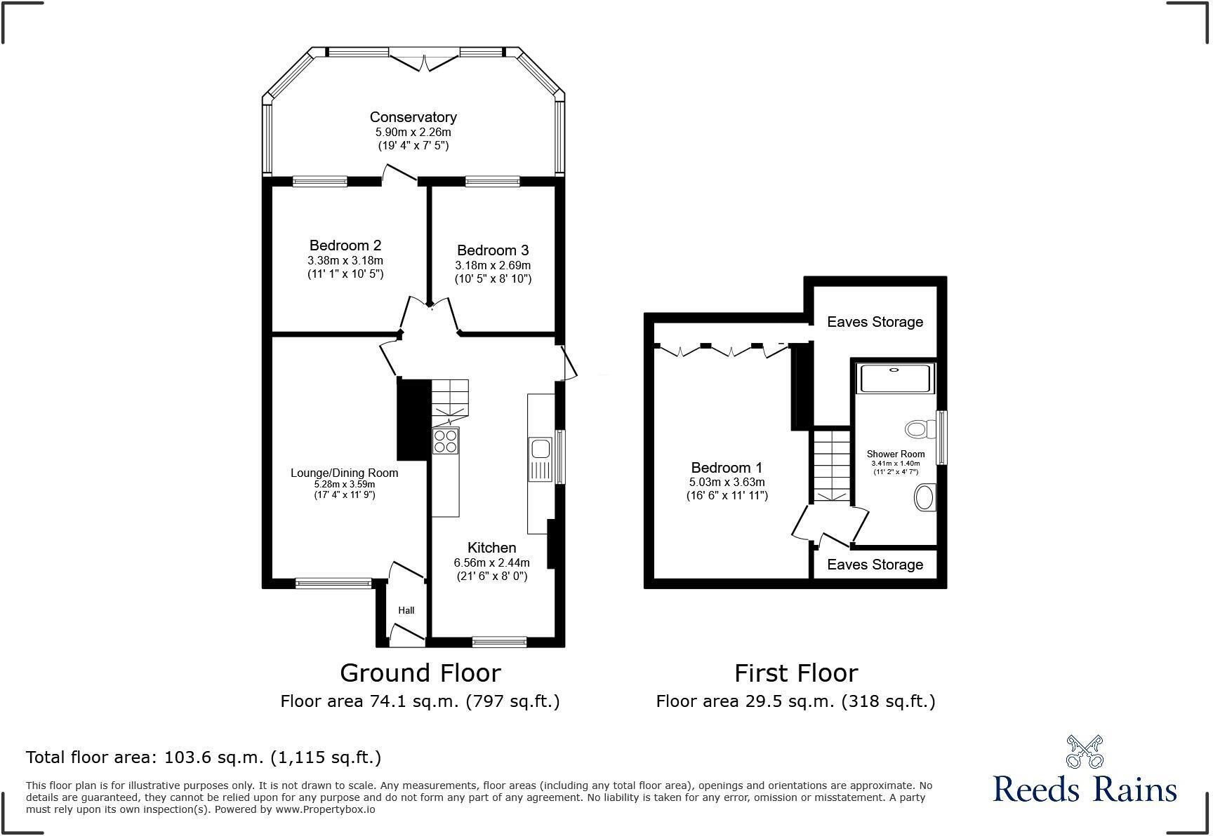Floorplan of 3 bedroom Semi Detached Bungalow to rent, Neargates, Charnock Richard, Lancashire, PR7