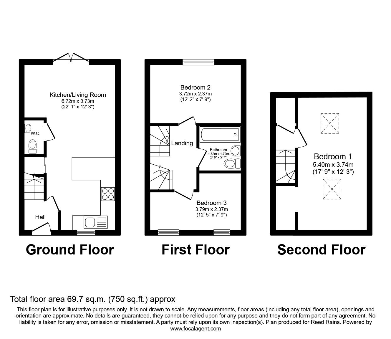 Floorplan of 3 bedroom Mid Terrace House to rent, Stirling Drive, Buckshaw Village, Lancashire, PR7